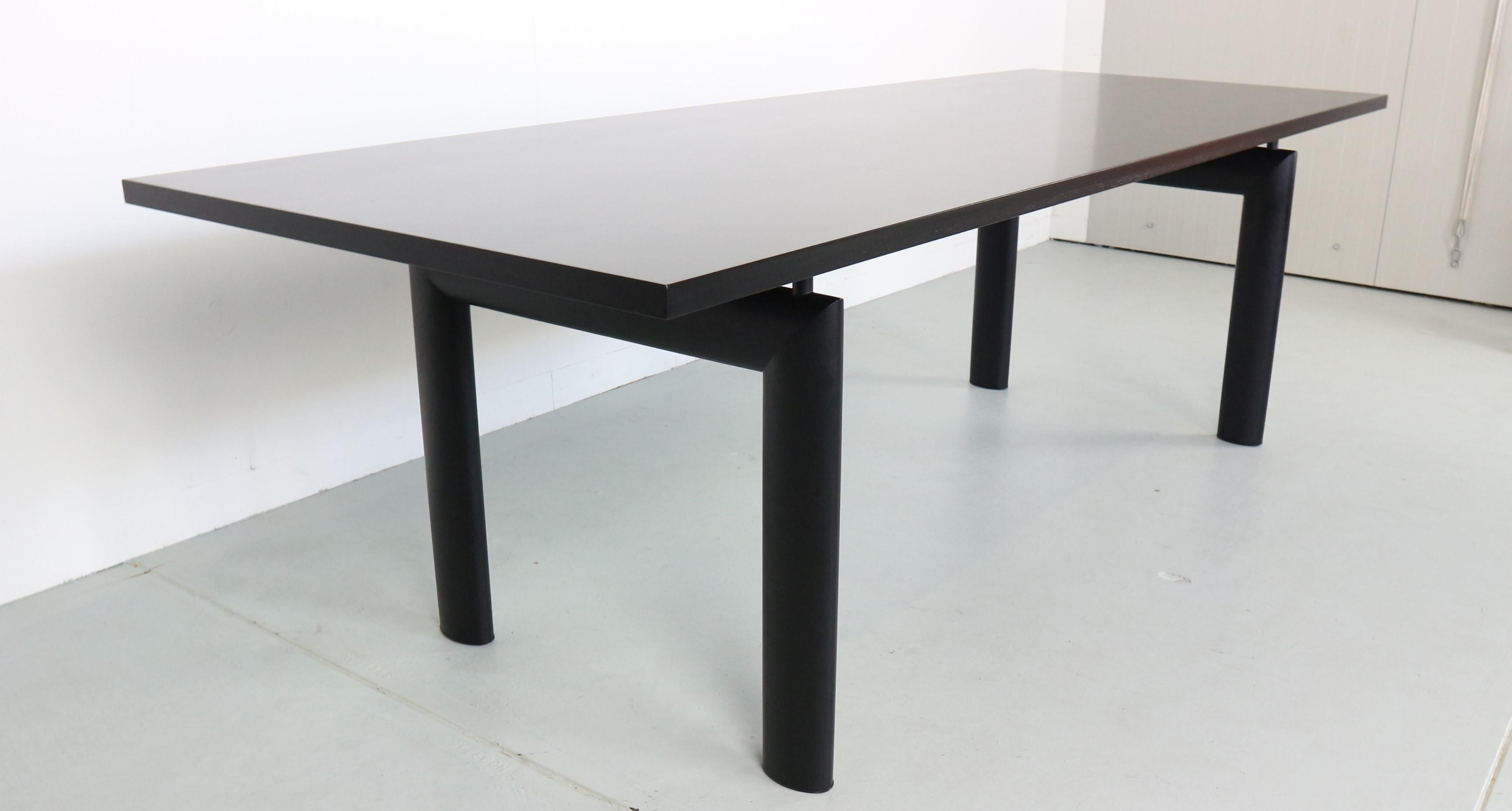 Mid-Century Modern Early Version, Le Corbusier for Cassina LC6 Dining Table, Black Ash 1974