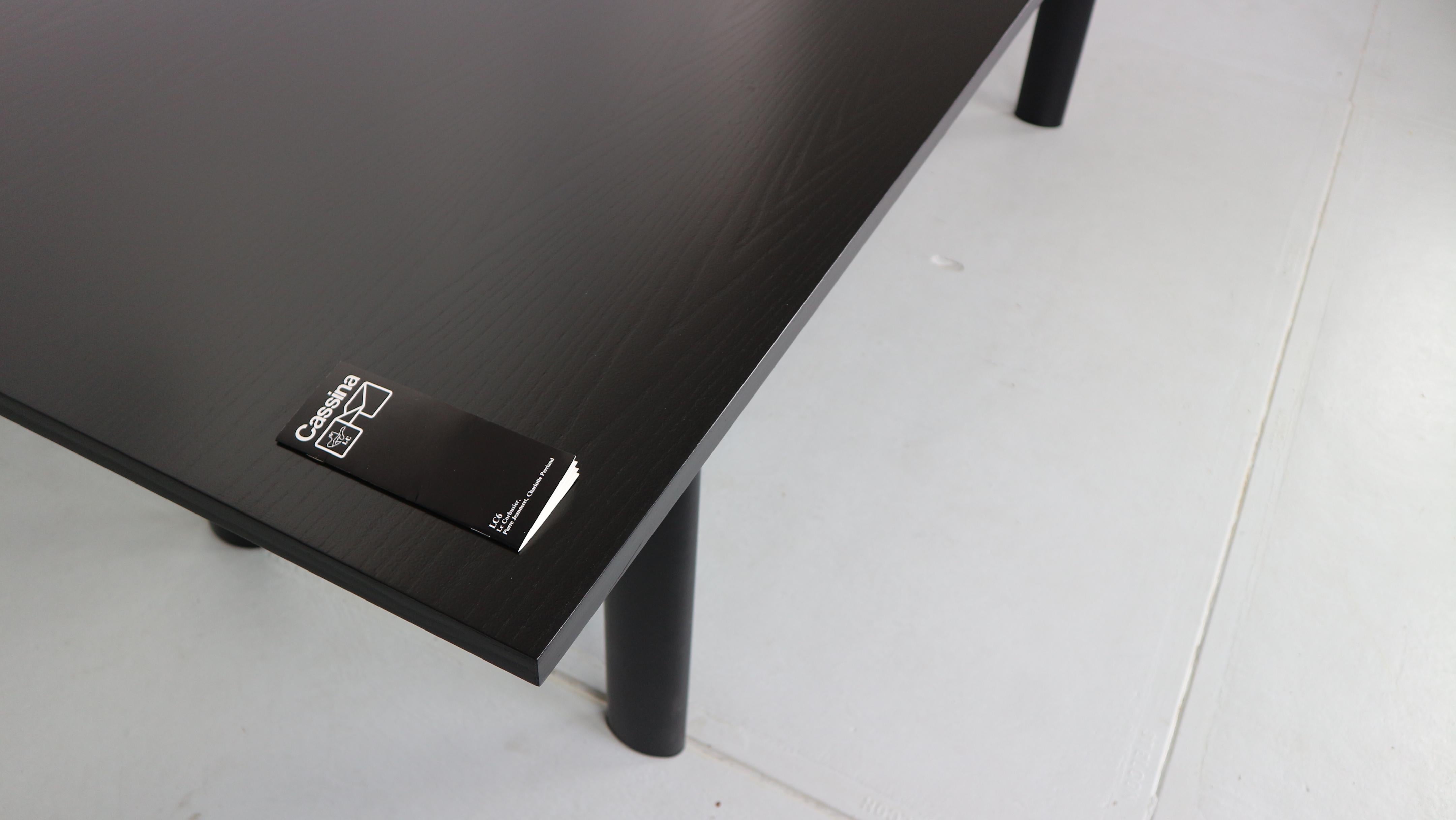 Late 20th Century Early Version, Le Corbusier for Cassina LC6 Dining Table, Black Ash 1974