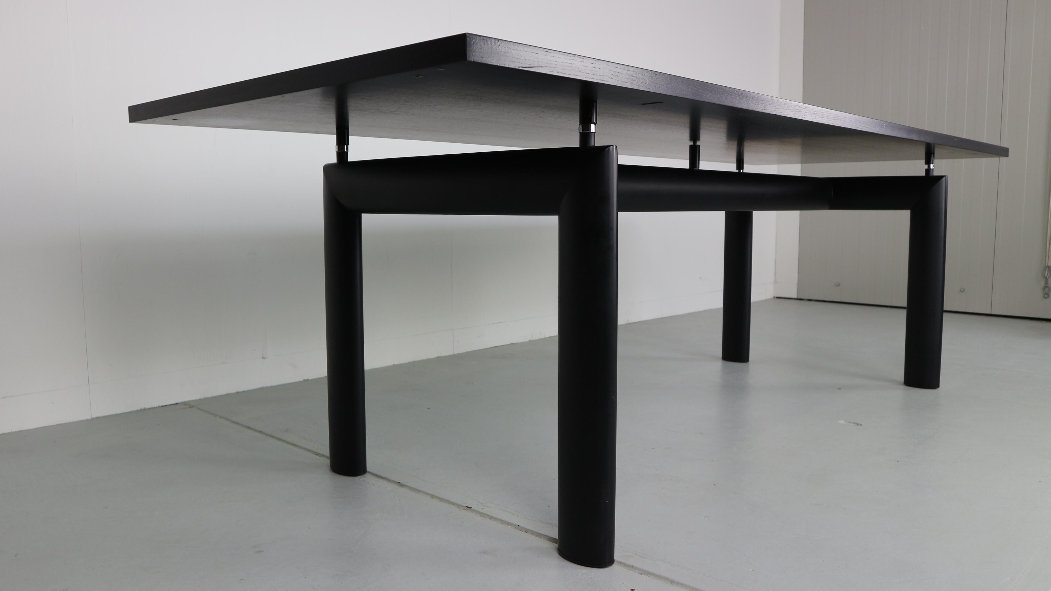 Early Version, Le Corbusier for Cassina LC6 Dining Table, Black Ash 1974 2