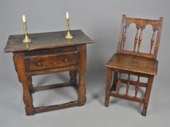 Rare and Beautiful Walnut and Yew Spindle 'Back Stool' Chair c. 1600