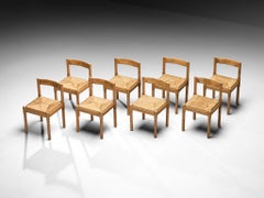 Early Vico Magistretti for Mario Luigi Comi Set of Eight Carimate Dining Chairs