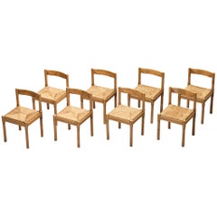 Early Vico Magistretti for Mario Luigi Comi Set of Eight Carimate Dining Chairs
