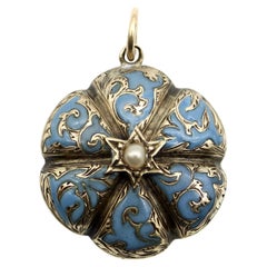 Early Victorian 14K Gold and Enamel Locket