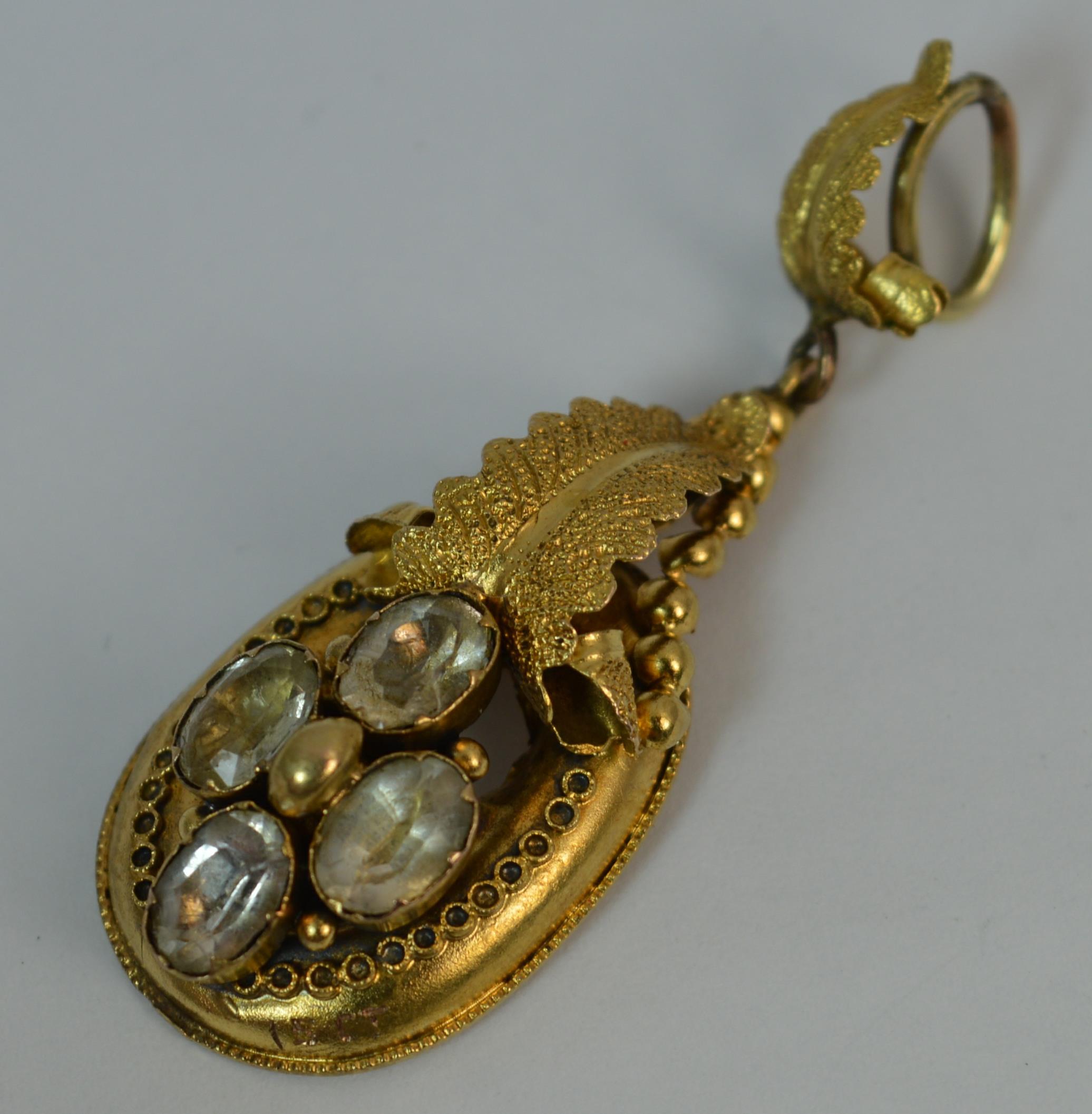 Early Victorian 15 Carat Gold and Rock Crystal Pendant 3