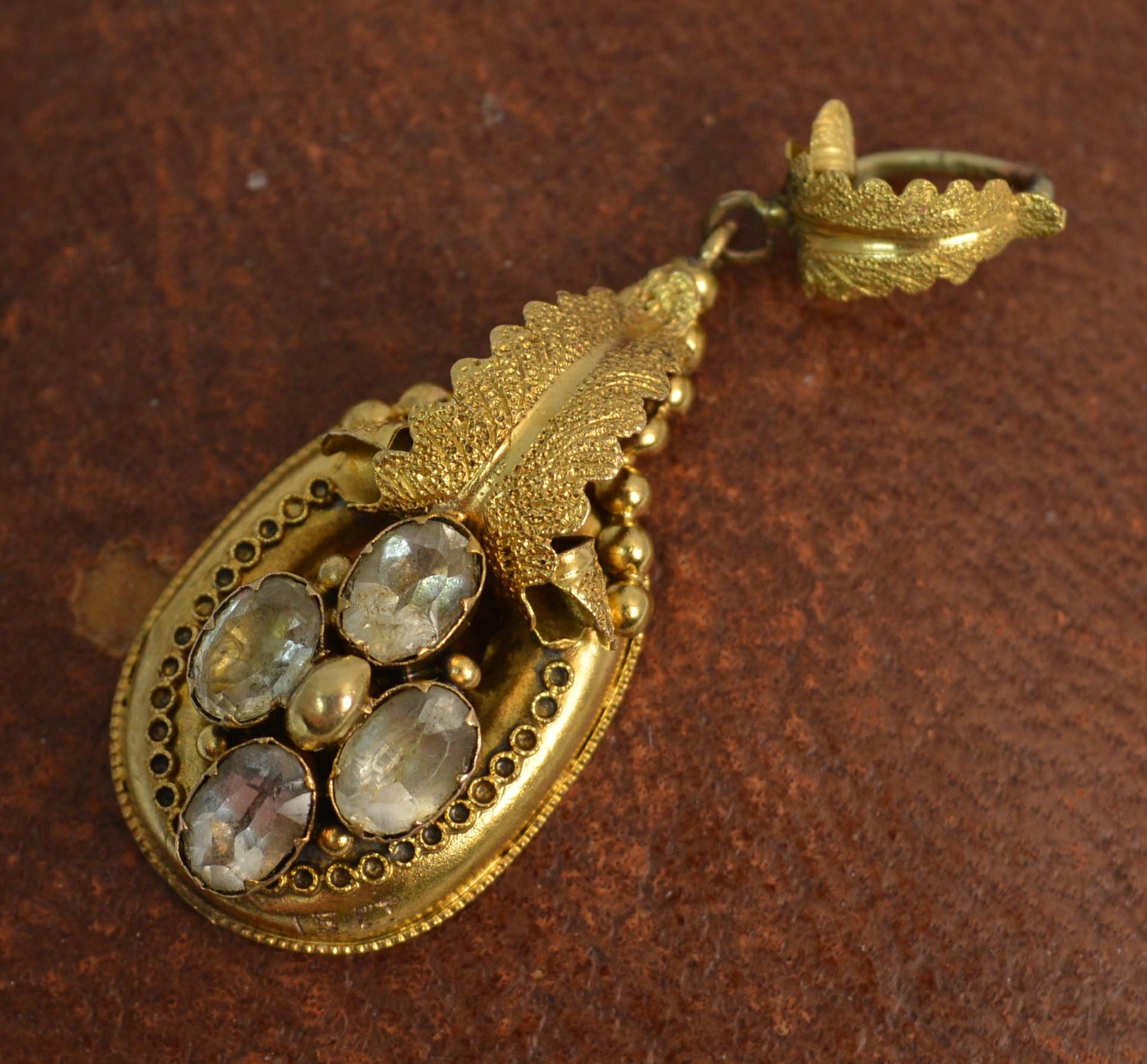Early Victorian 15 Carat Gold and Rock Crystal Pendant 4