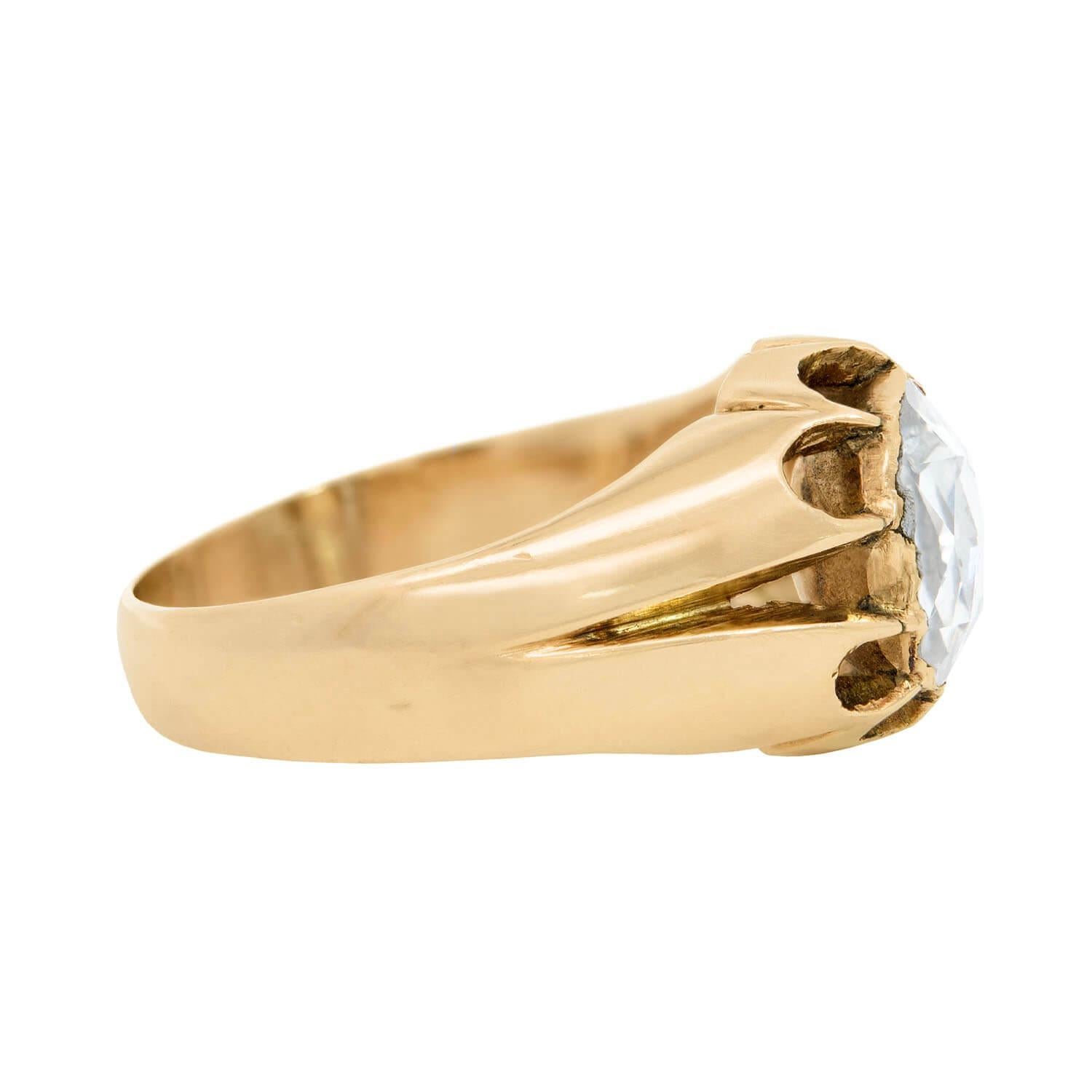 Anillo de compromiso victoriano antiguo con diamantes talla rosa de 15 quilates 0,85 ct Victoriano en venta
