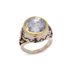 Early Victorian 15kt gold rose - cut diamond ring.