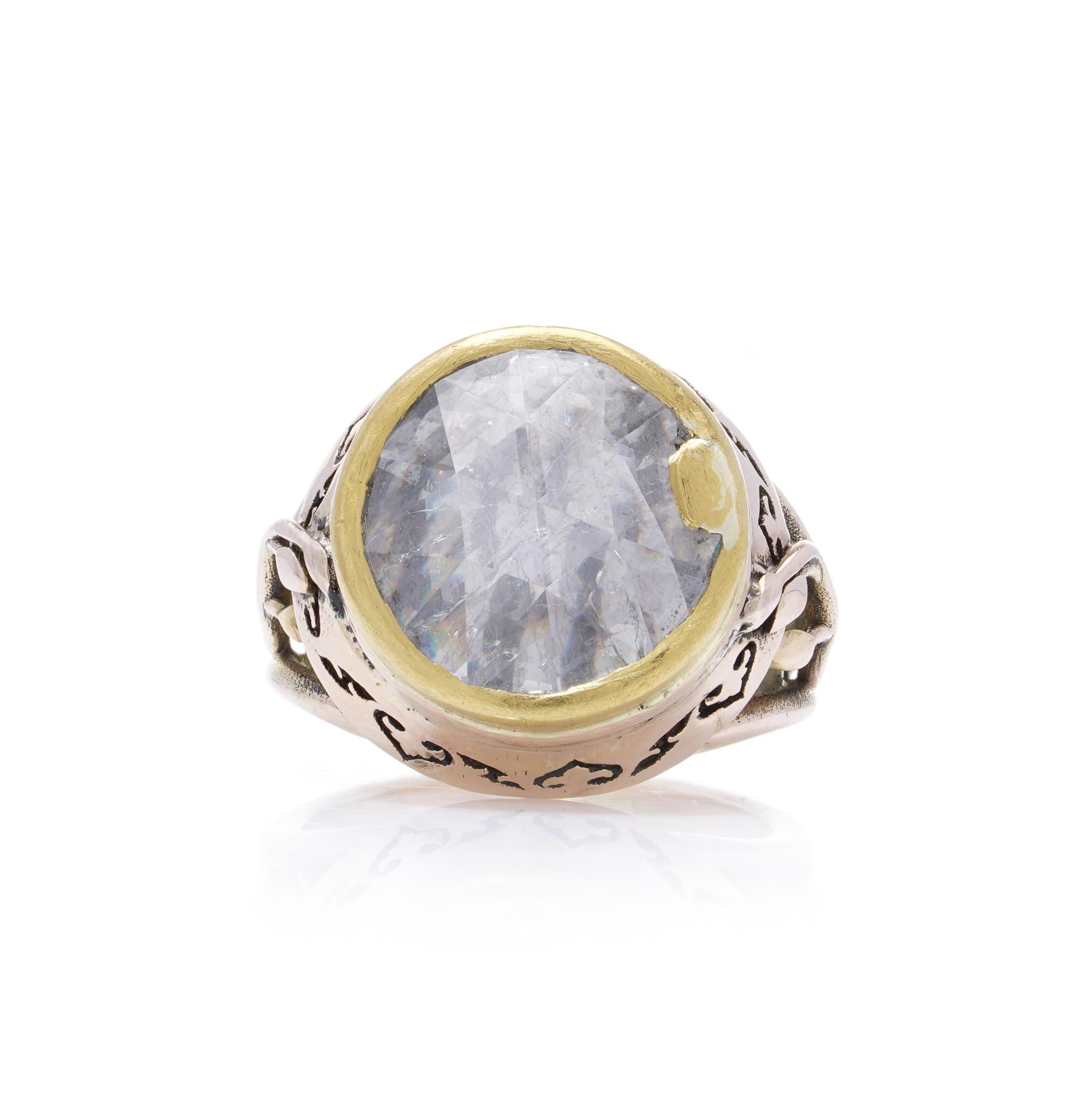Women's Early Victorian 15kt gold rose - cut diamond ring. For Sale