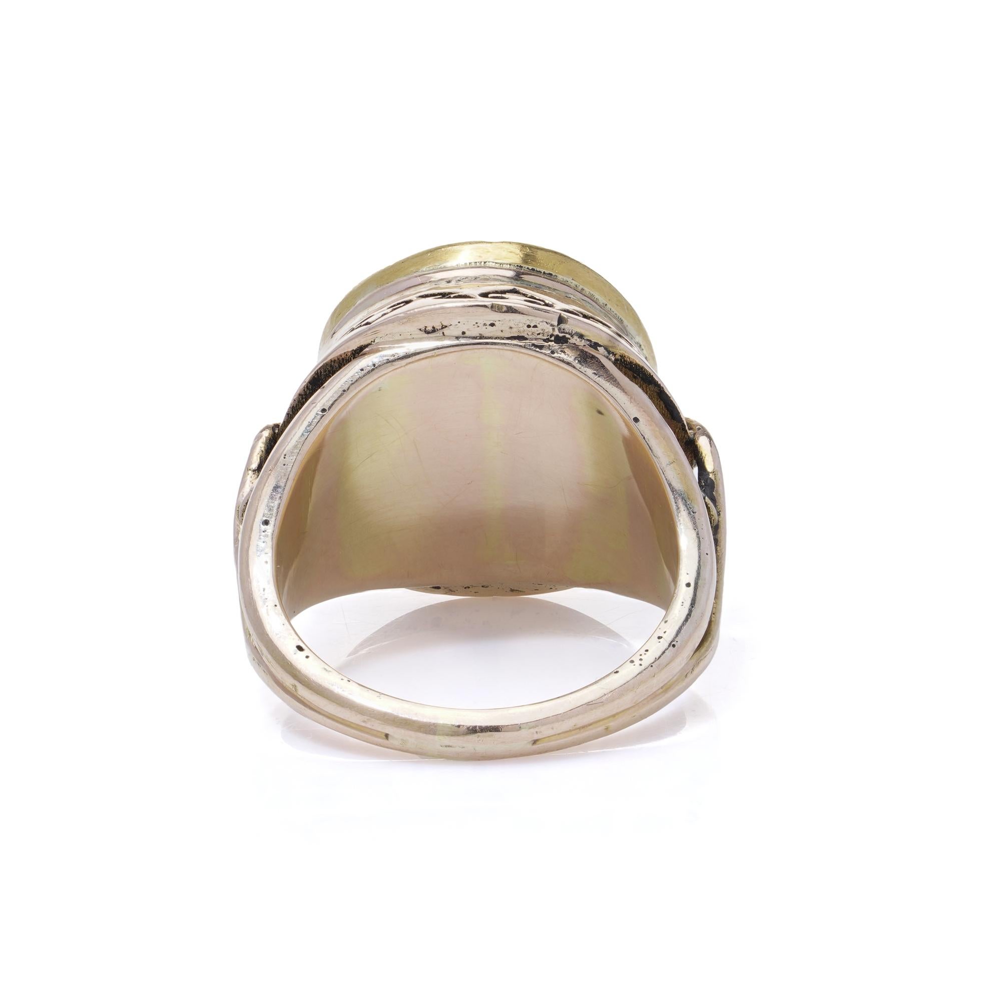 Early Victorian 15kt gold rose - cut diamond ring. For Sale 1