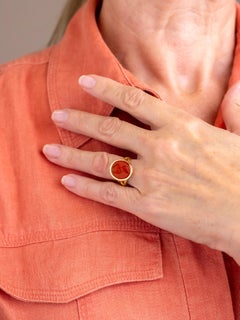 Early Victorian 18 Karat Gold & Carnelian Intaglio Ring