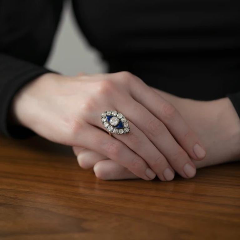 marie antoinette blue diamond ring