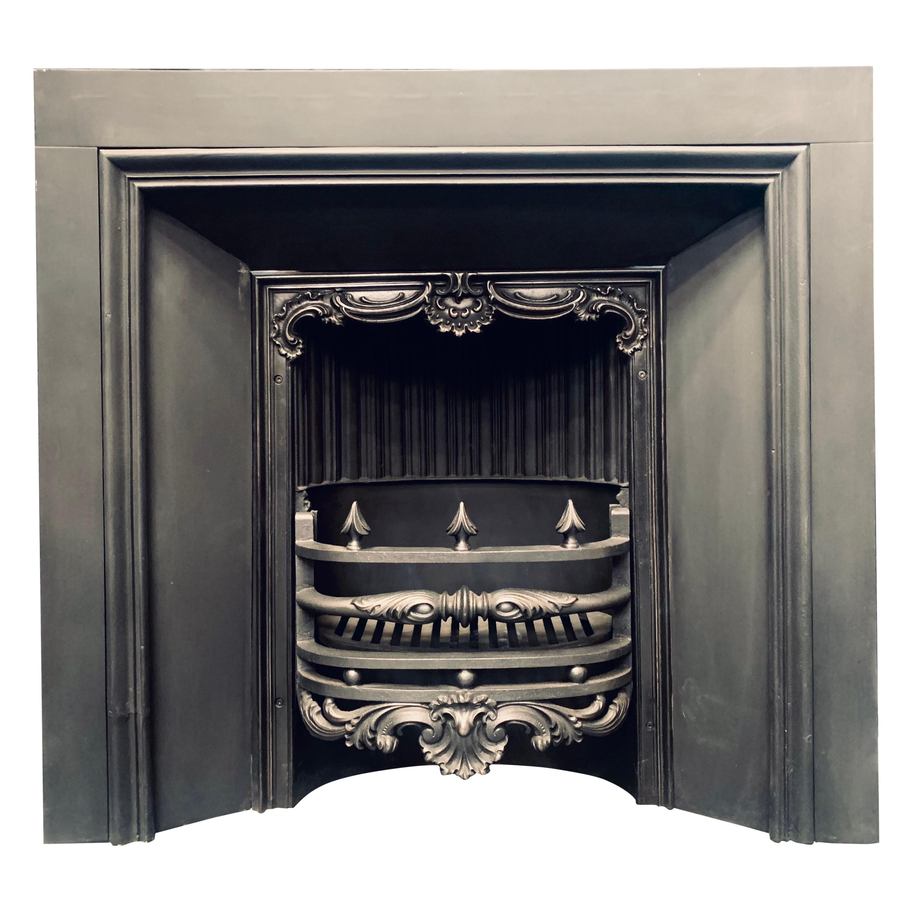 Early Victorian 19th Century Scottish Cast Iron Fireplace Insert
