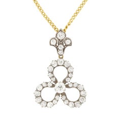Pendentif en forme de trèfle en diamant de 2,50 ct, A.I.C., vers 1860