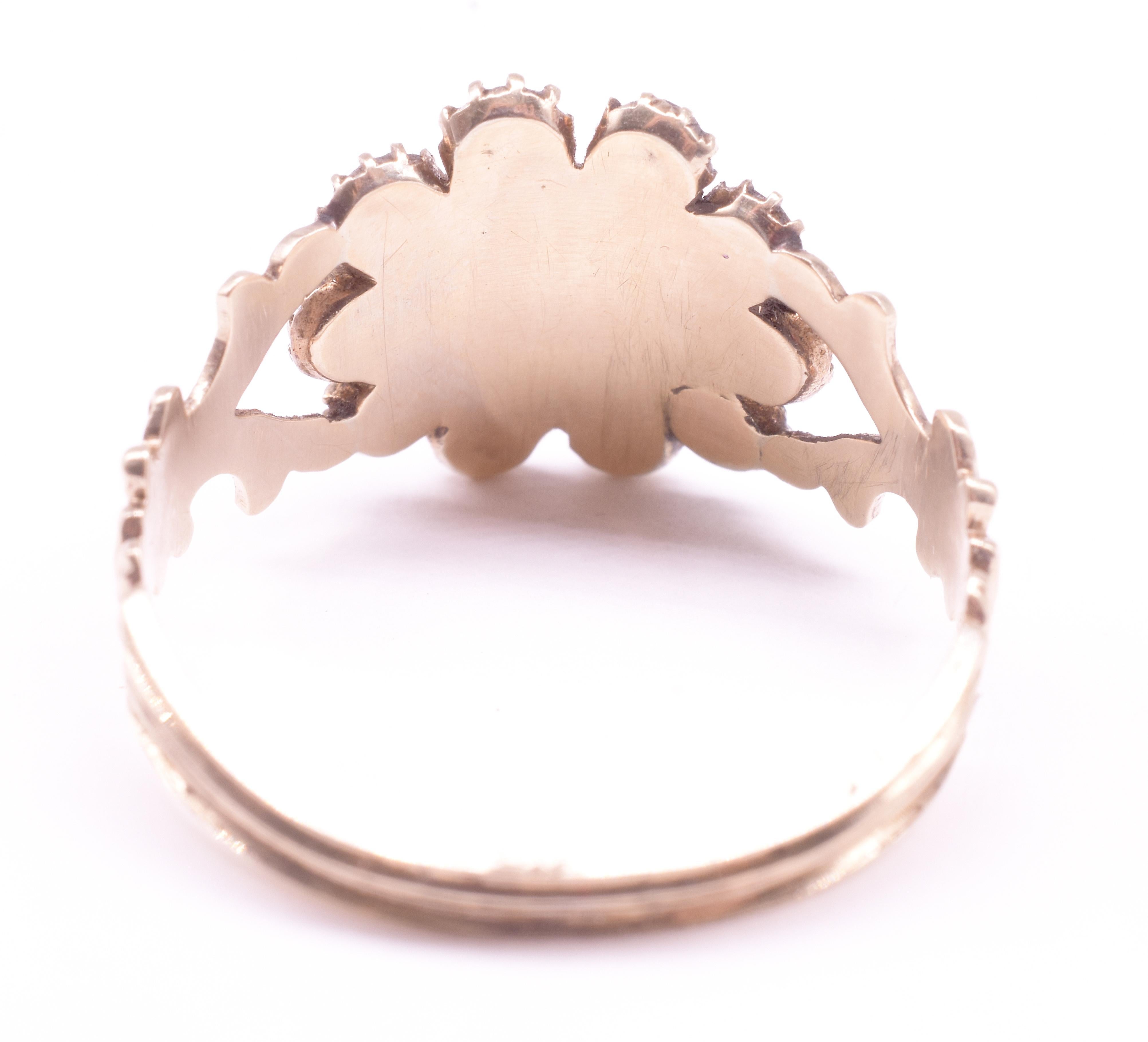 Frühviktorianischer Amethyst- und Perlen-Cluster-Ring im Angebot 5
