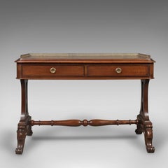 Early Victorian Antique Writing Library Table, Mahogany, English, circa 1840