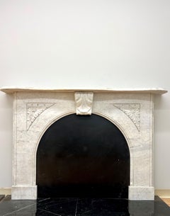 Early Victorian Arched Mantelpiece in Carrara Marble