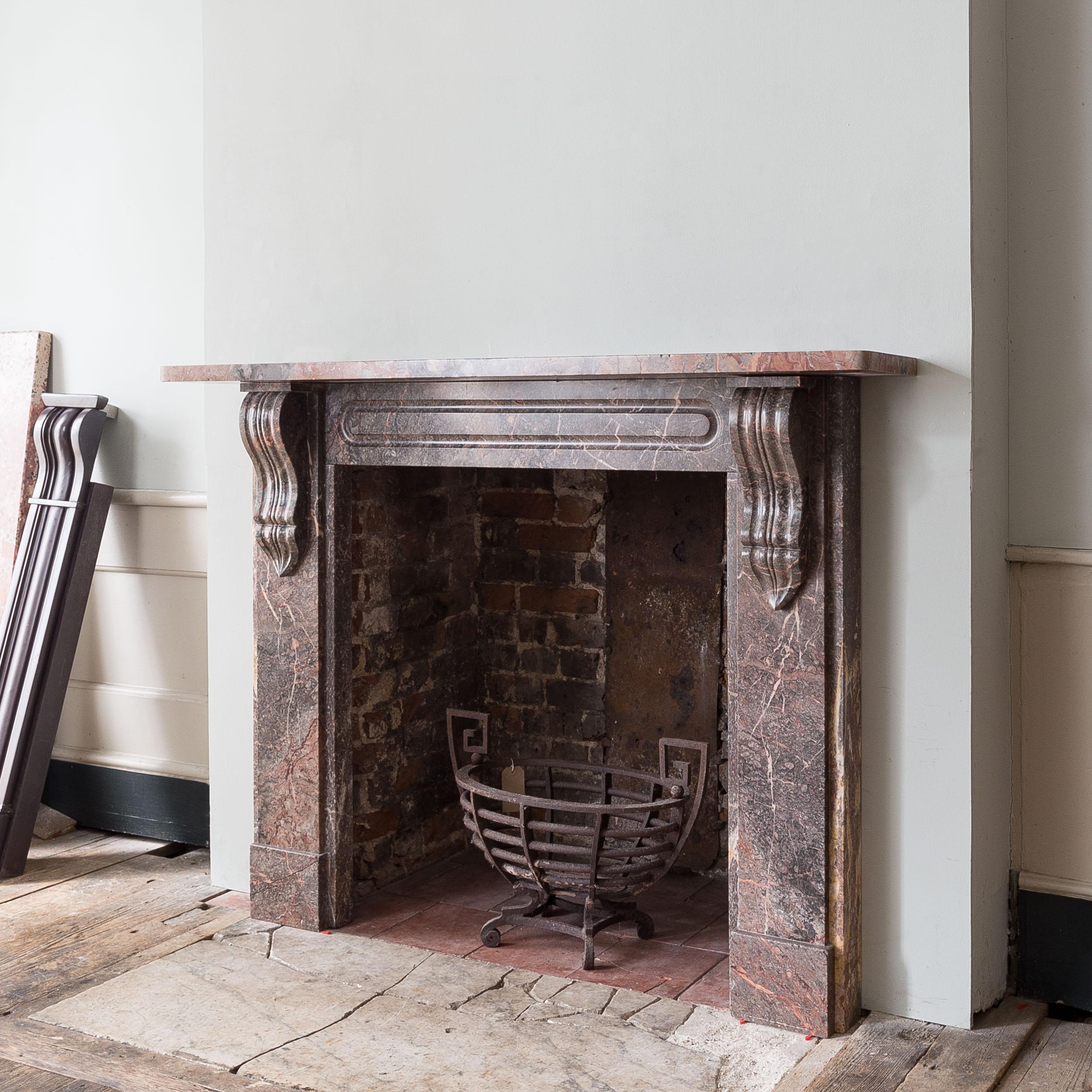 Limestone Early Victorian Ashburton Marble Fireplace For Sale