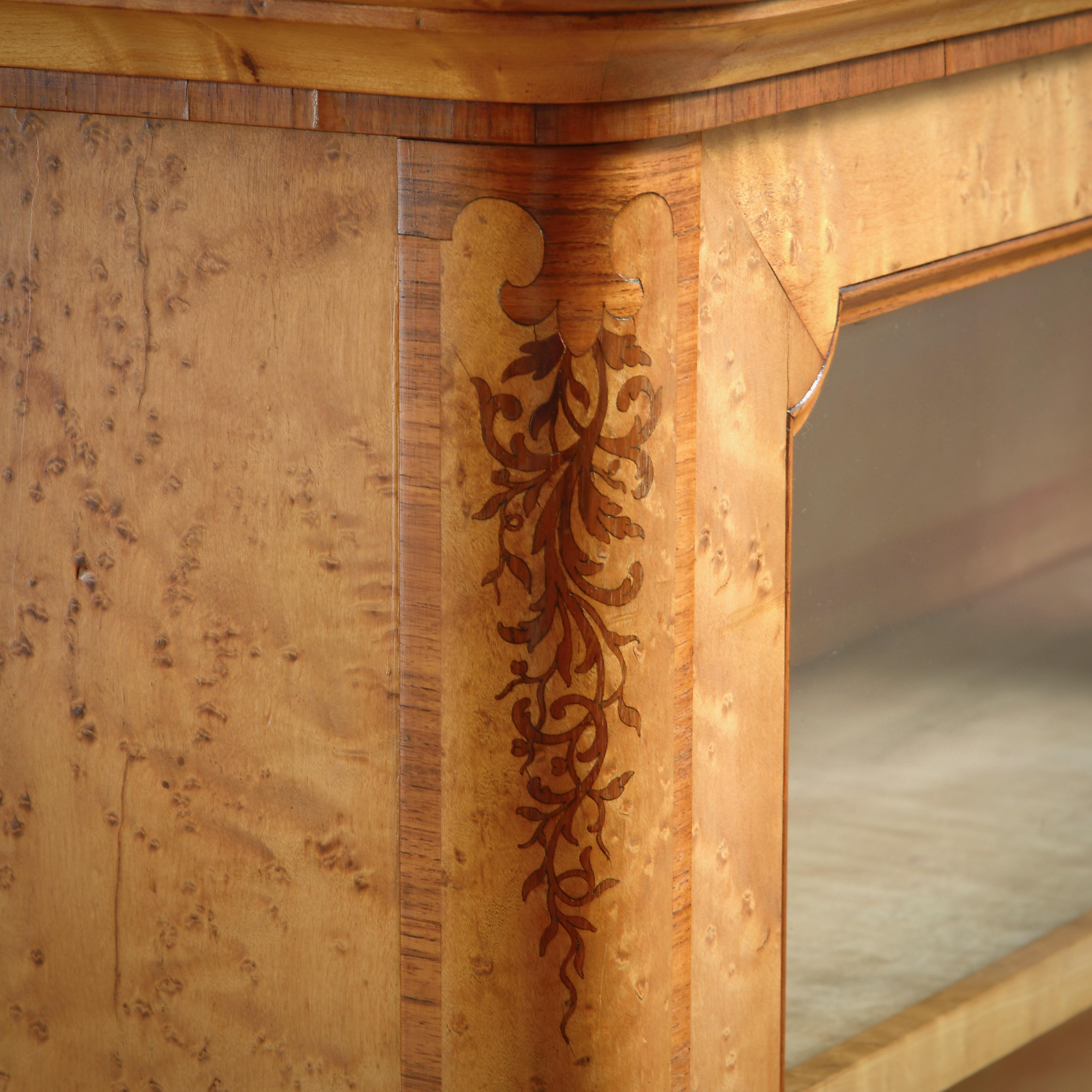 Early Victorian Birds-Eye Maple And Amaranth Inlaid Side Cabinet For Sale 1