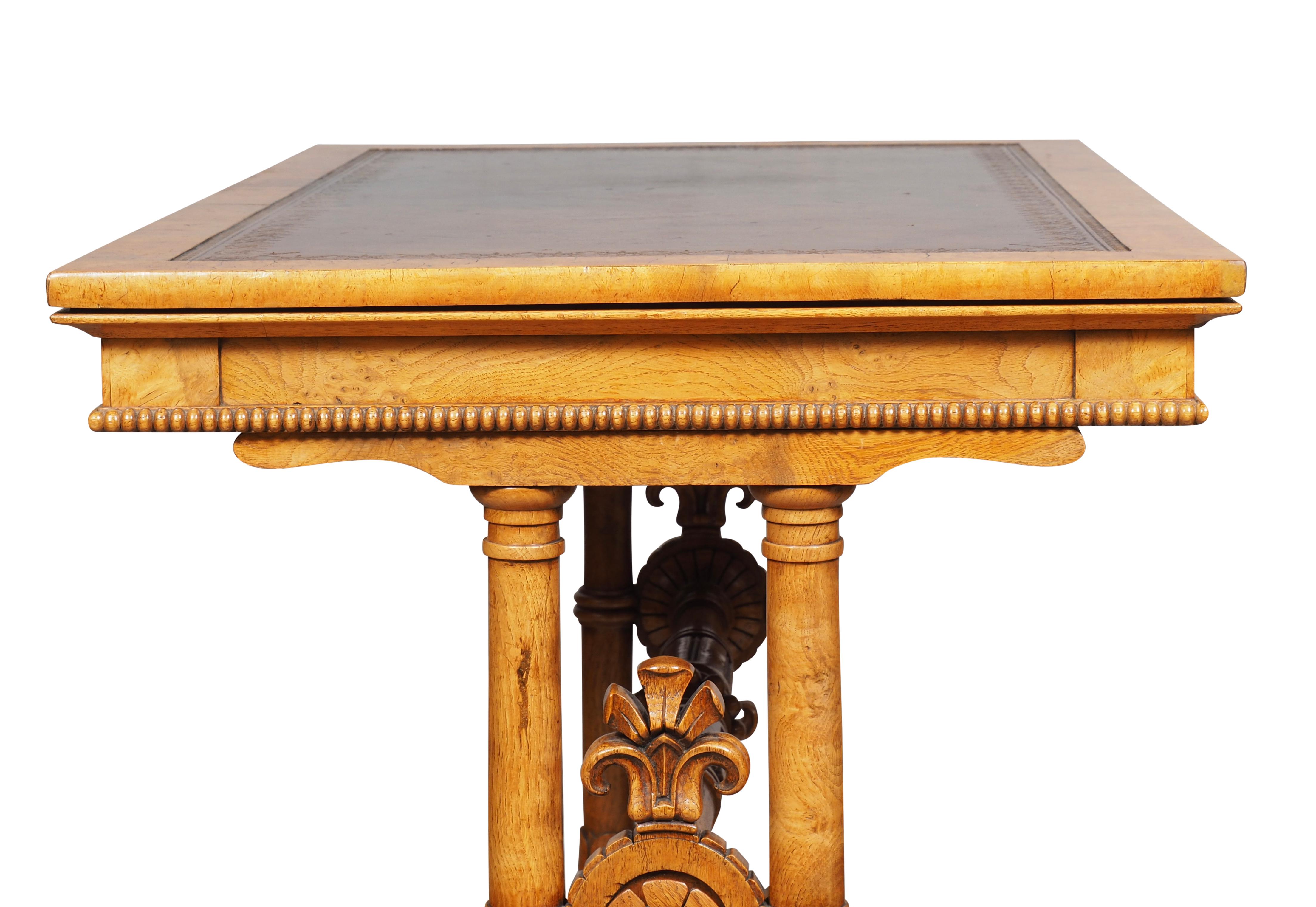 Early Victorian Burr Elm Writing Table For Sale 6