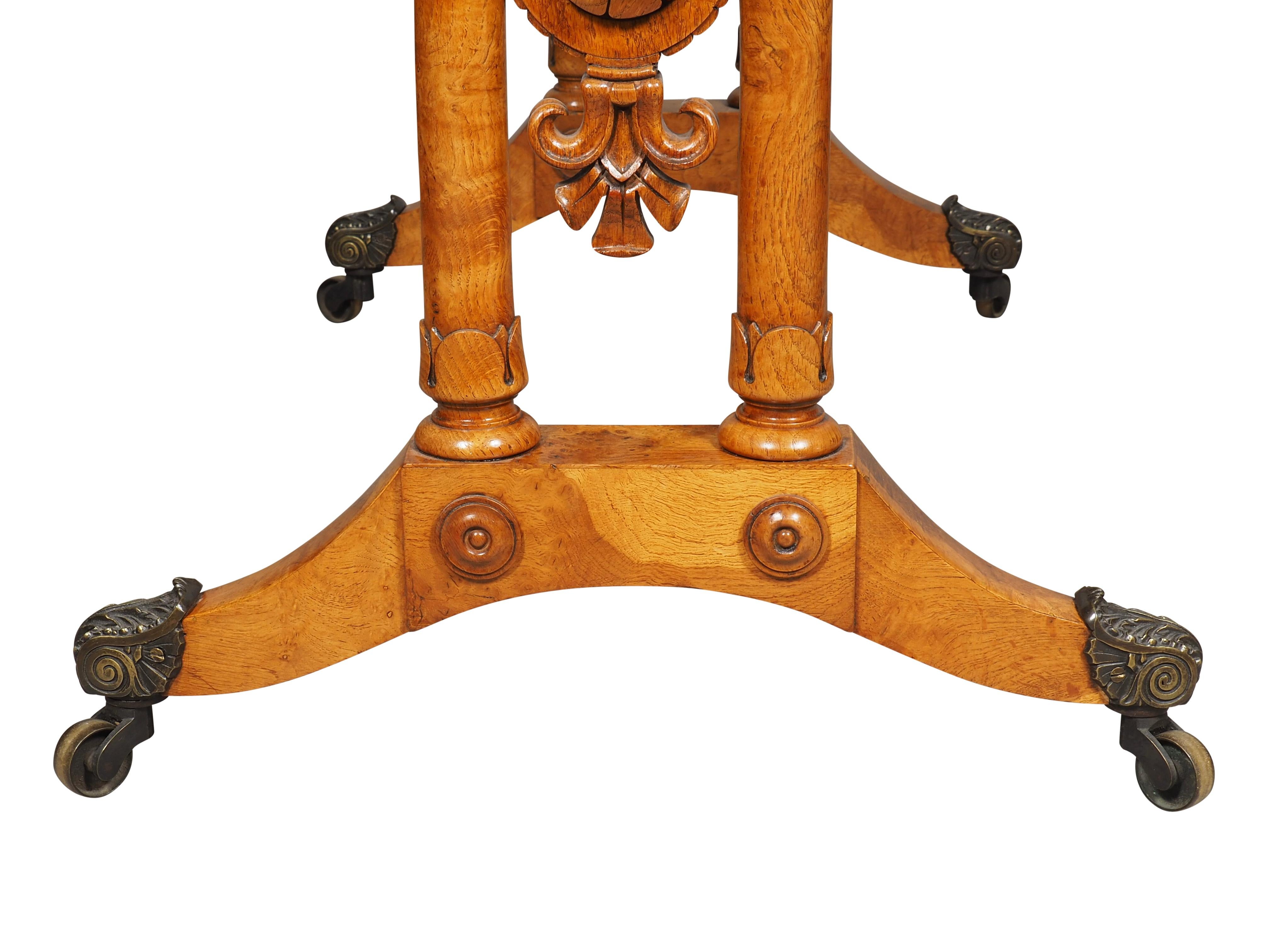 Early Victorian Burr Elm Writing Table For Sale 8