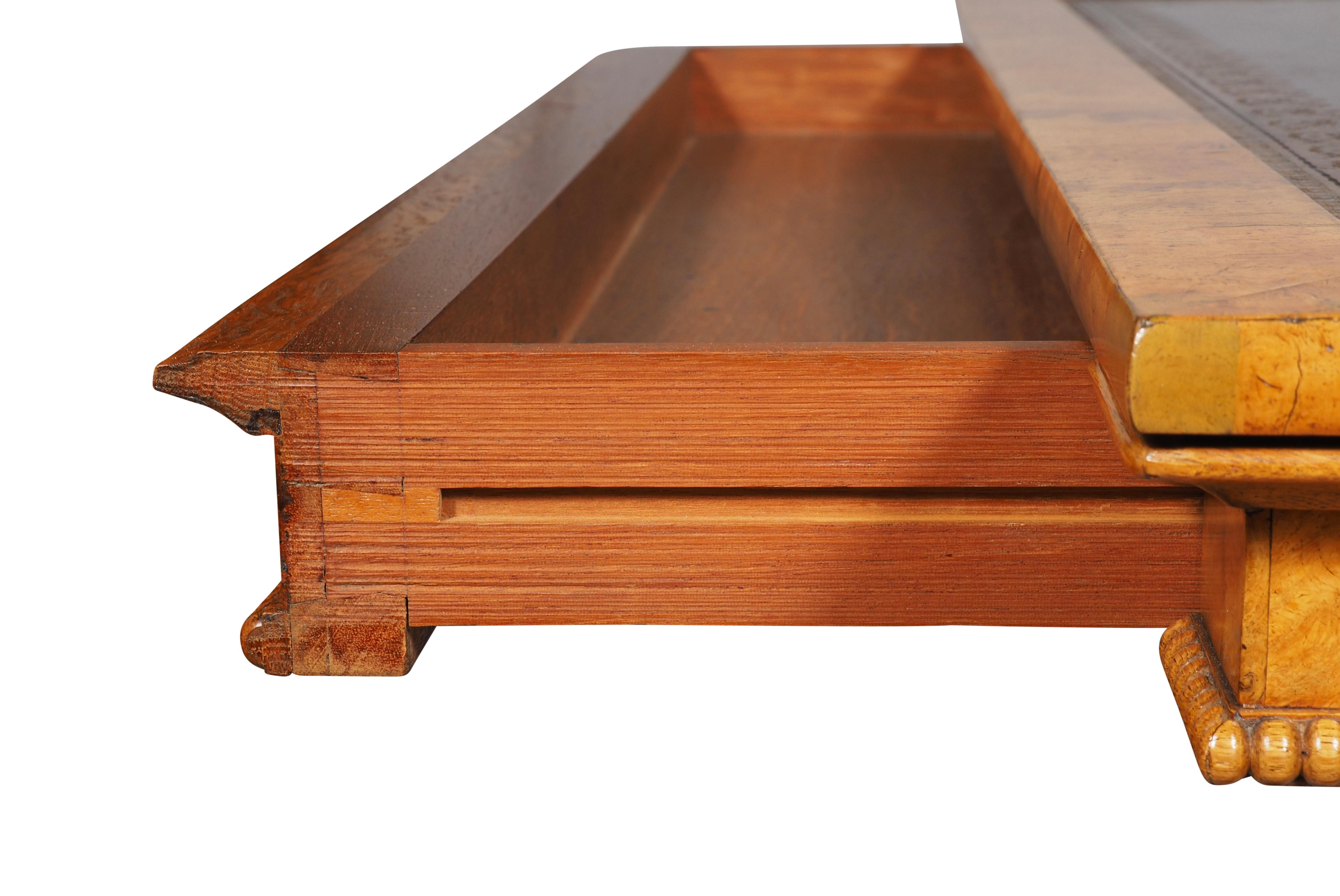 Early Victorian Burr Elm Writing Table For Sale 9