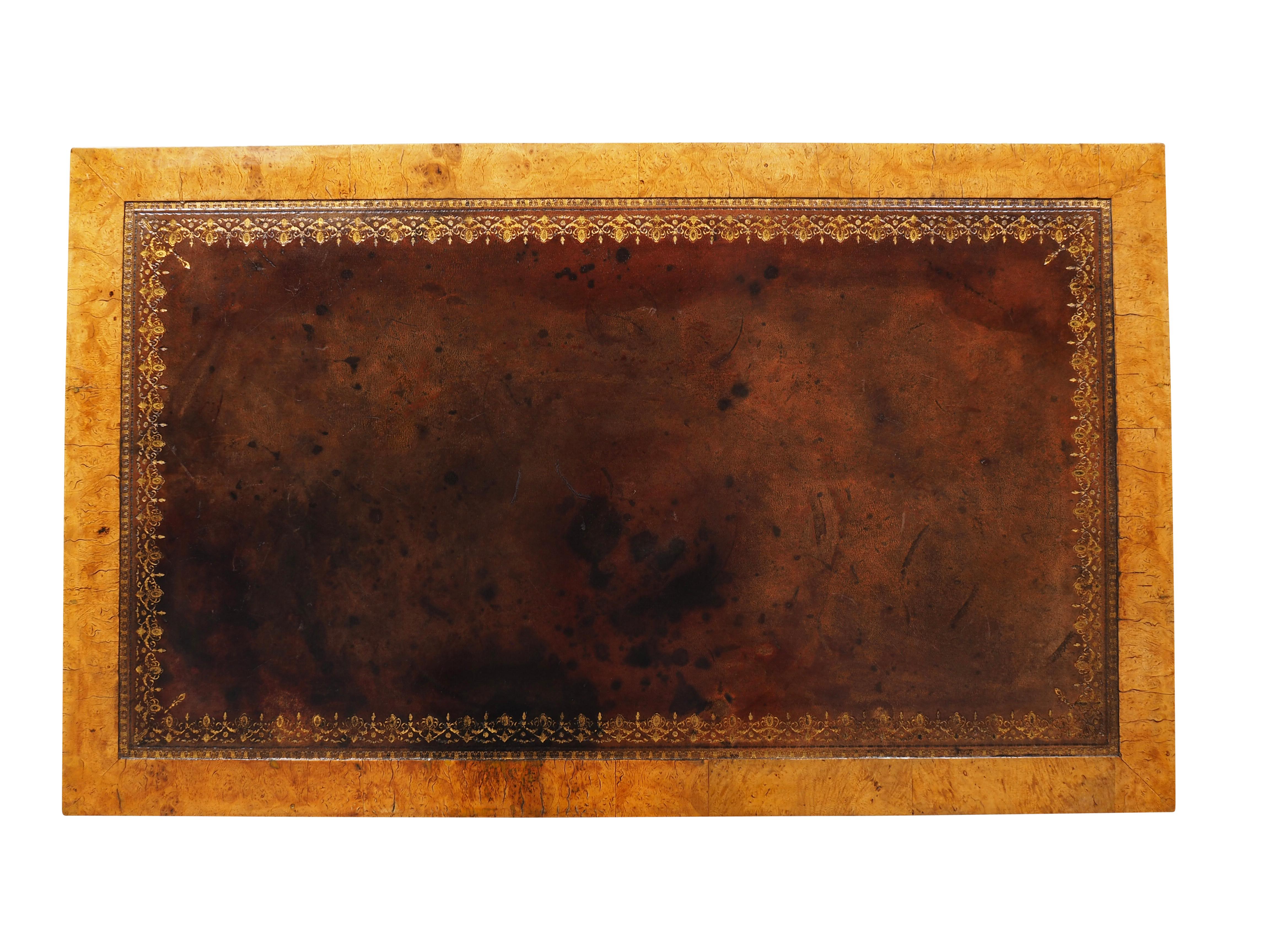 Early Victorian Burr Elm Writing Table For Sale 10