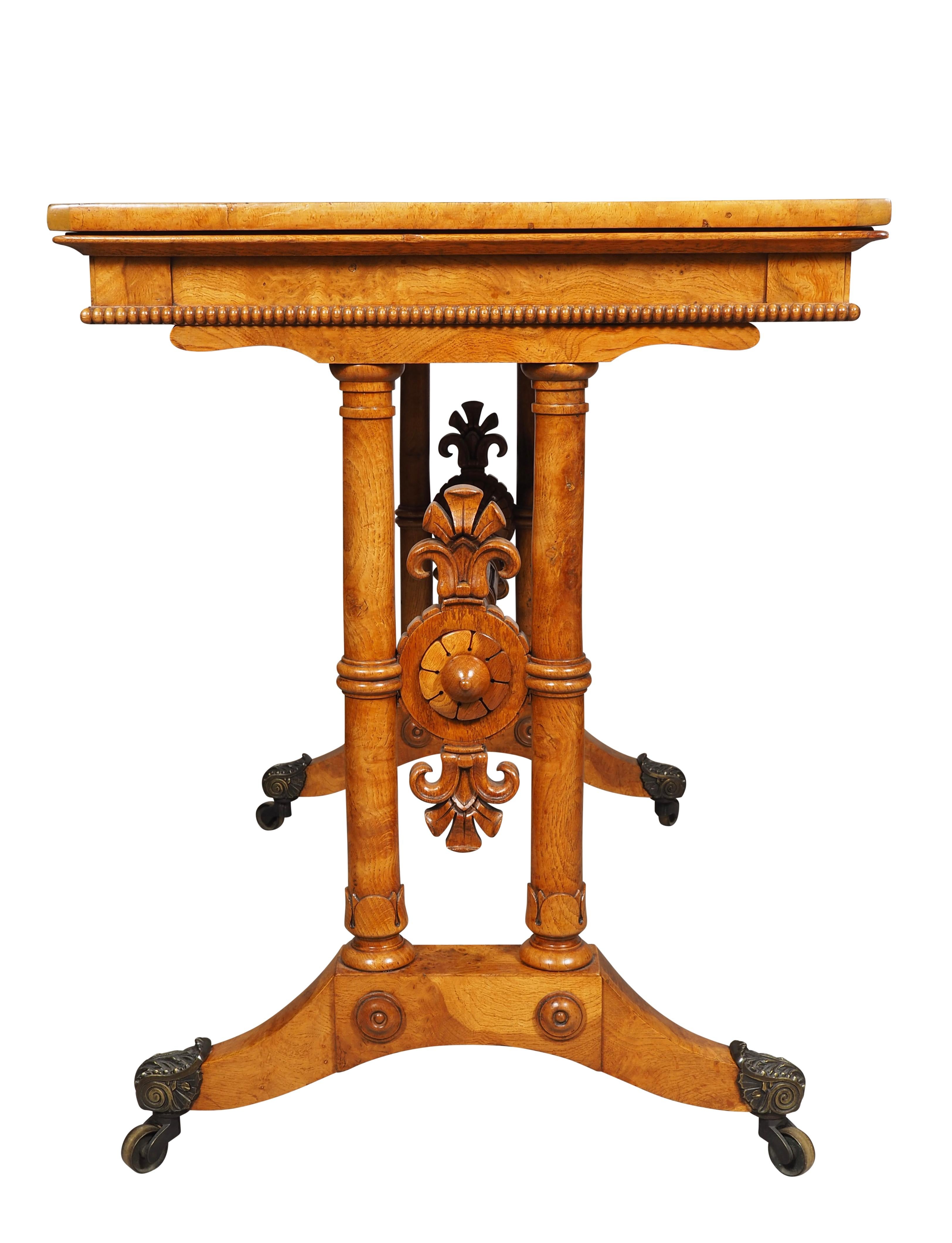 Early Victorian Burr Elm Writing Table For Sale 2