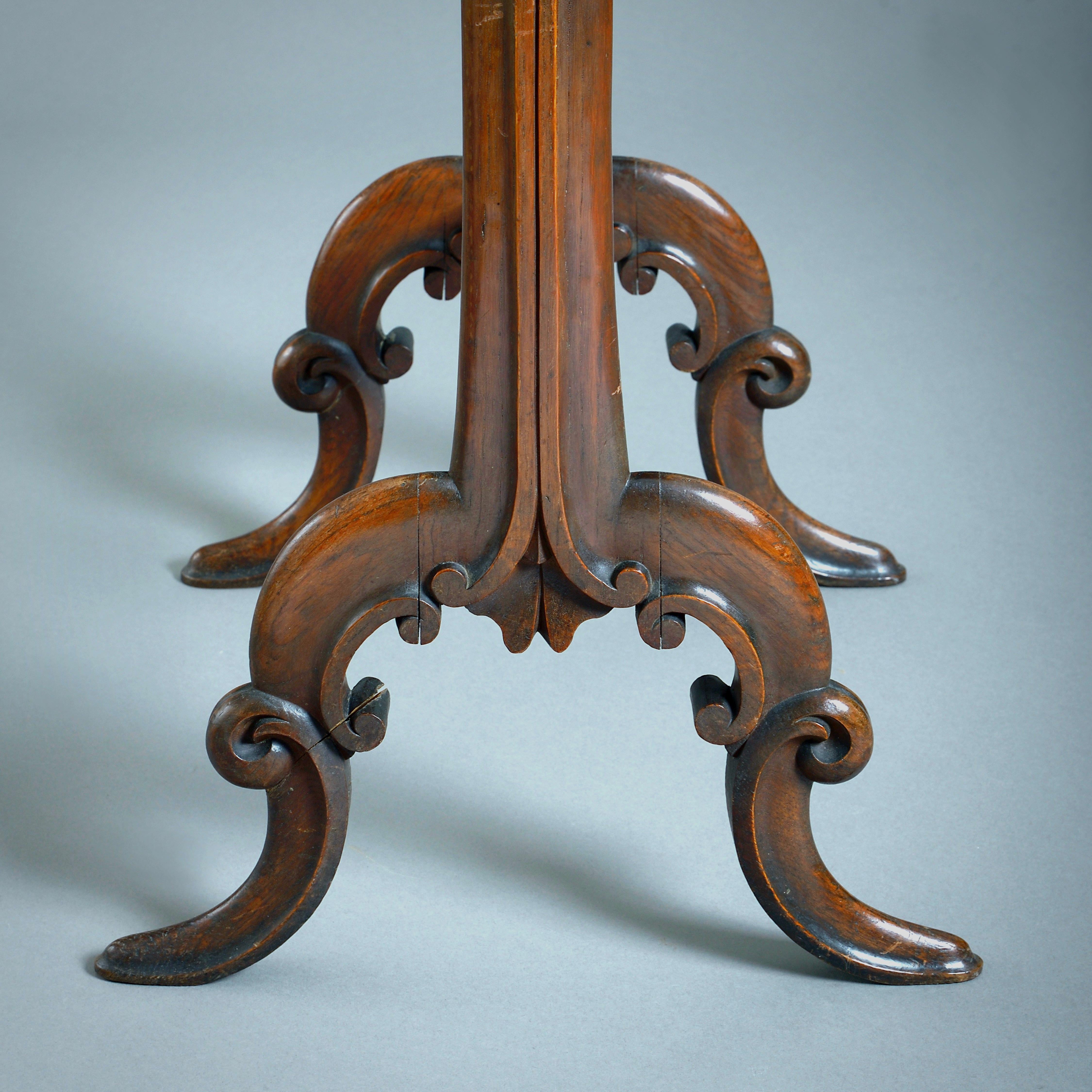 Early Victorian Burr Oak Lamp Table For Sale 1