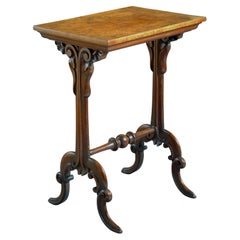 Early Victorian Burr Oak Lamp Table