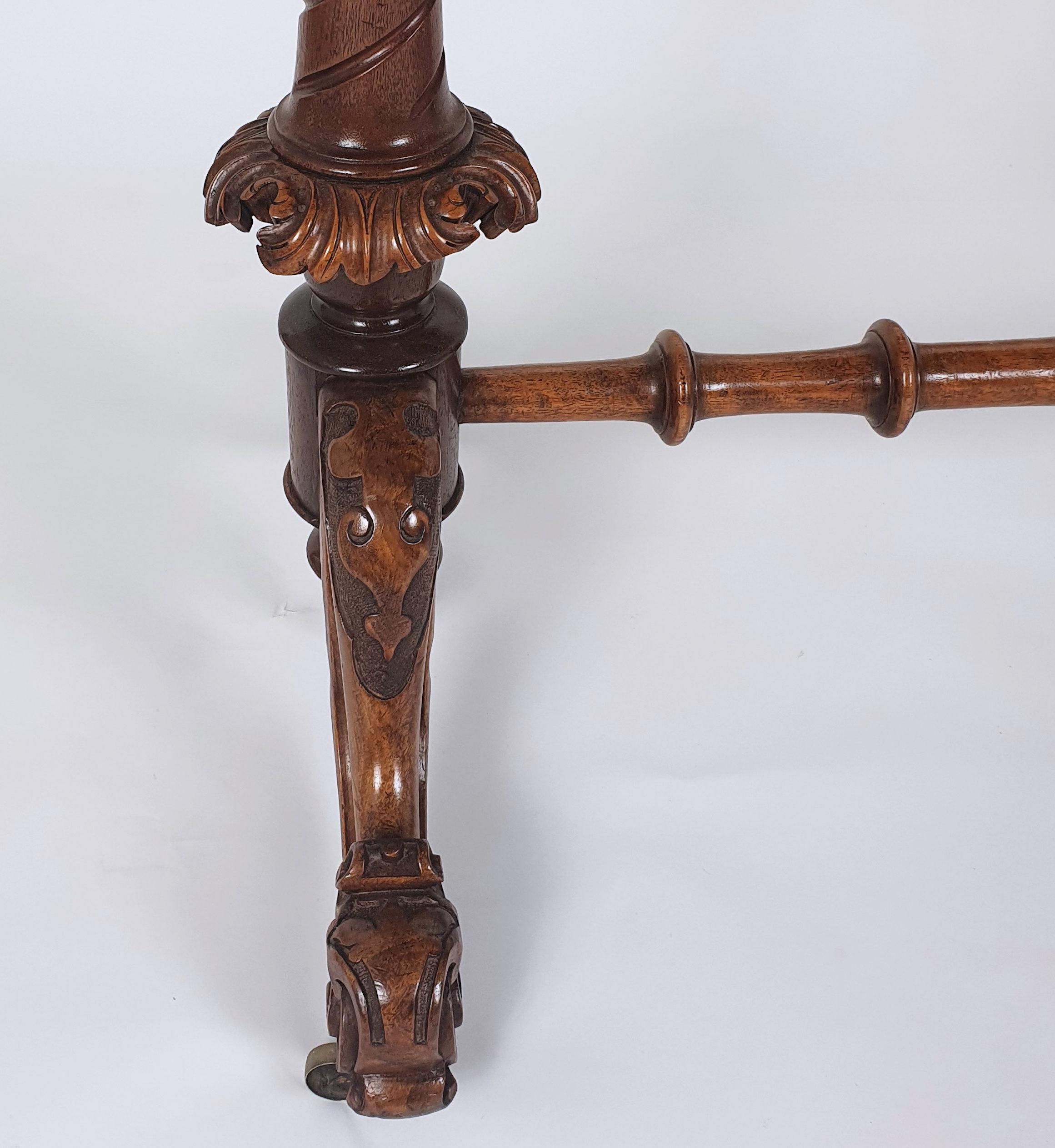 Early Victorian Burr Walnut Kidney Shaped Ladies Writing Table 1