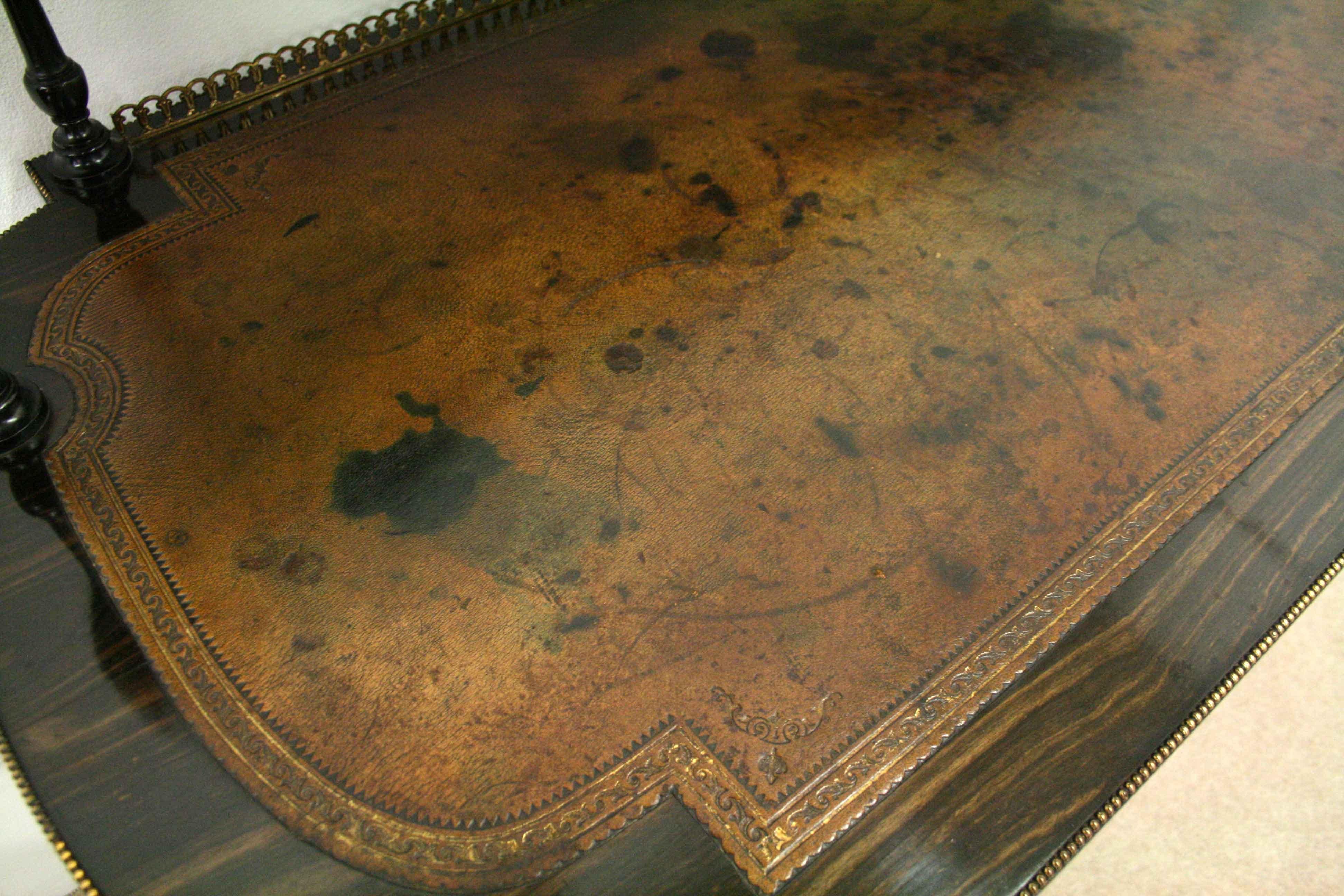 Ebony Early Victorian Coromandel Writing Table For Sale