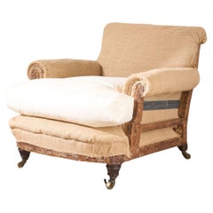 Early Victorian deep seated country house armchair