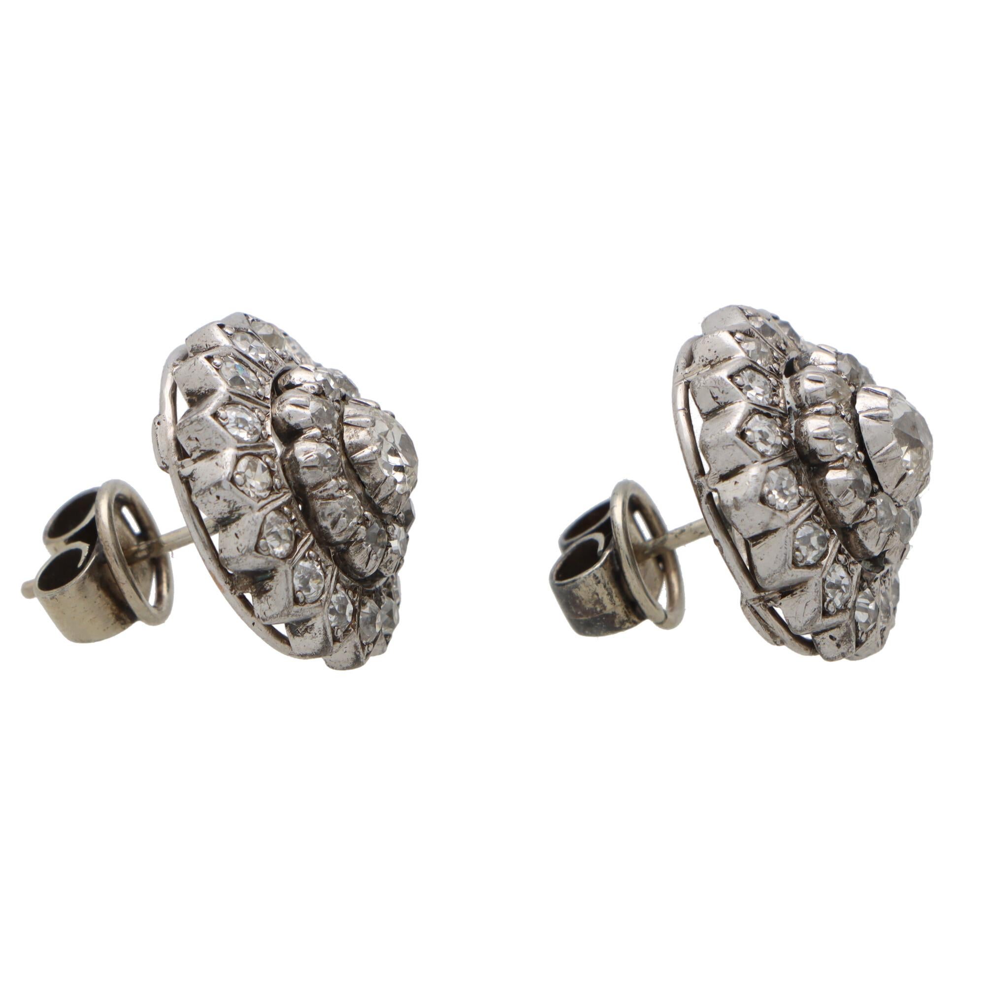 antique diamond cluster earrings