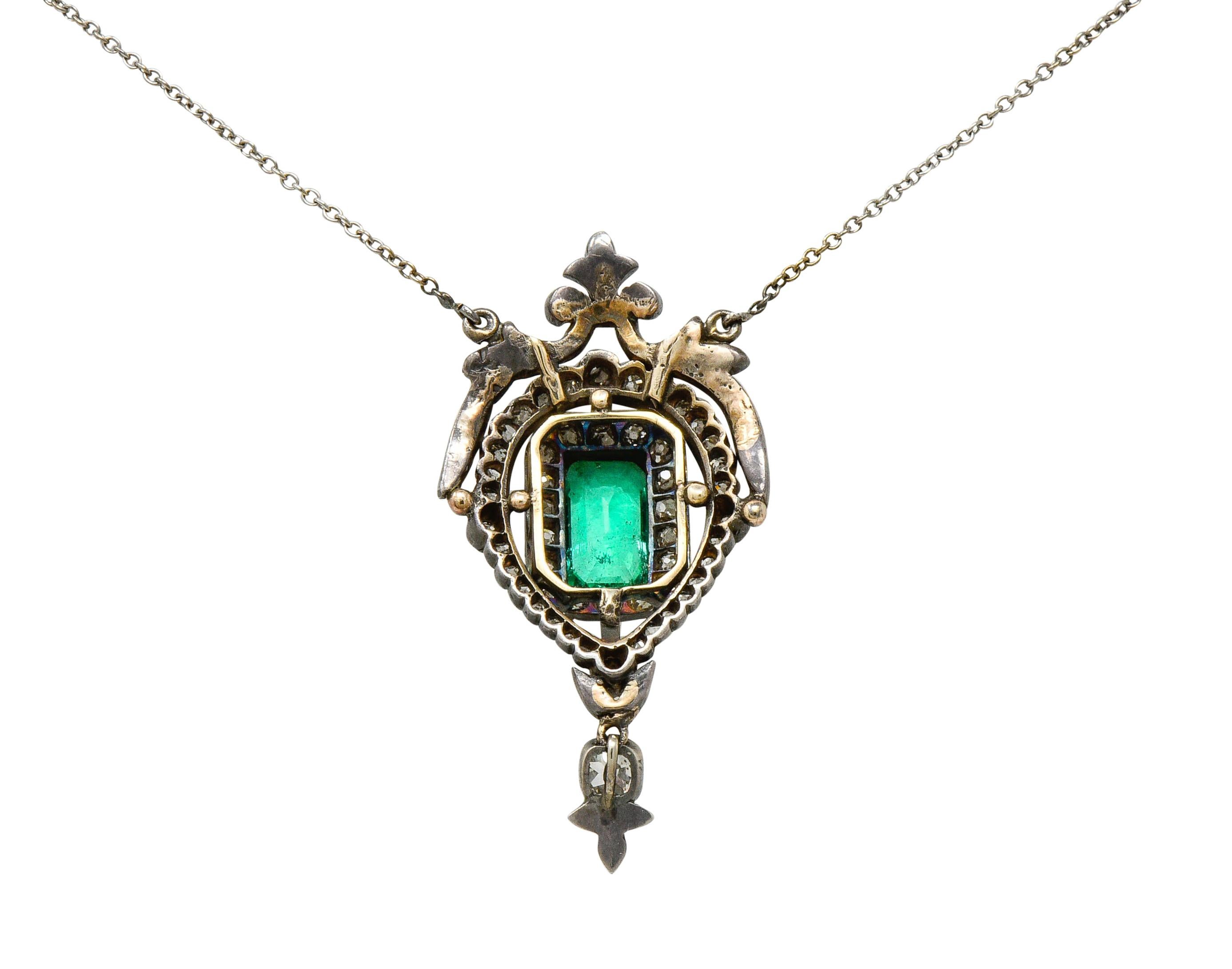 emerald necklace gold vintage