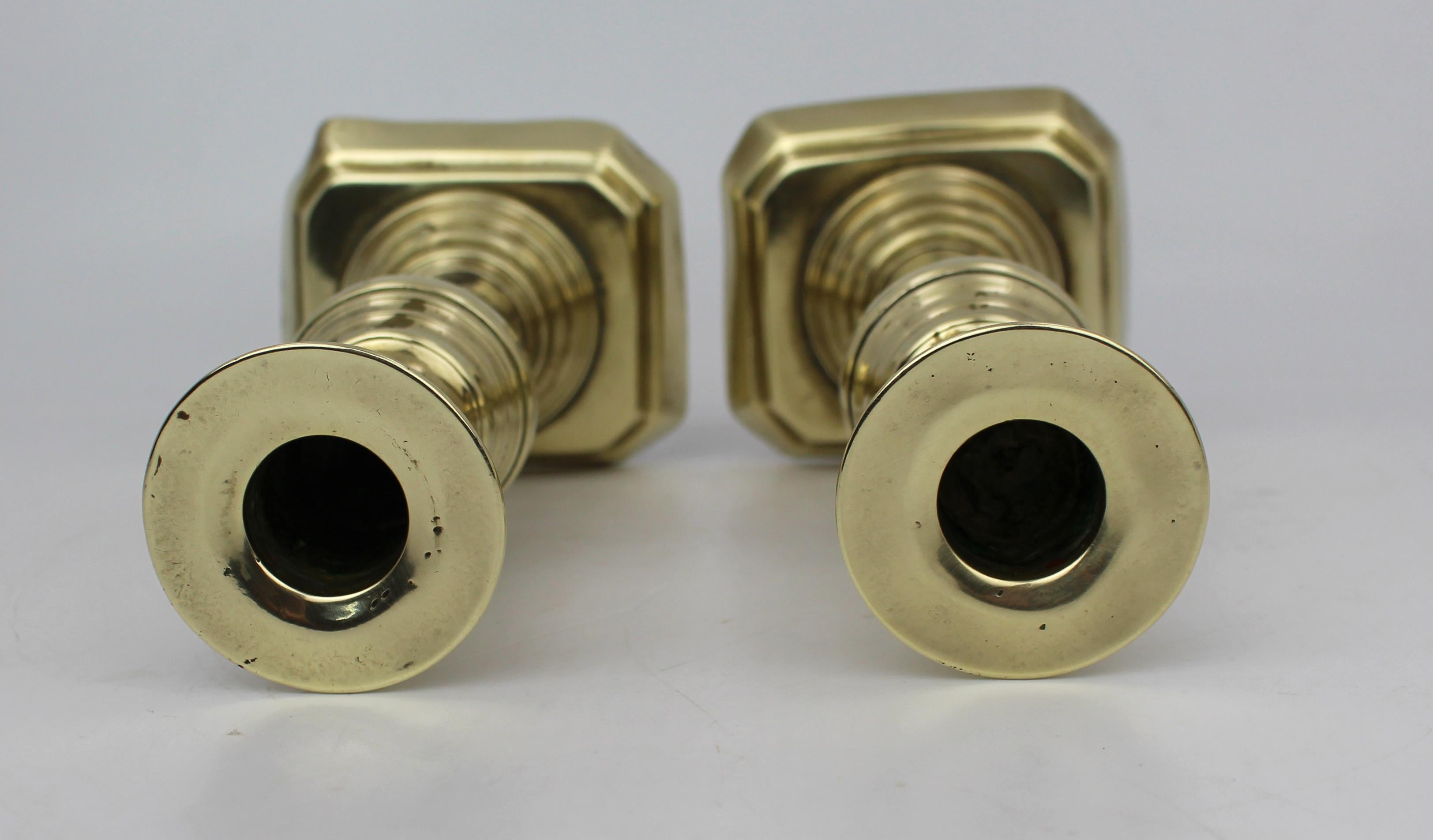 Early Victorian English Brass Candlesticks, circa 1840 For Sale 1
