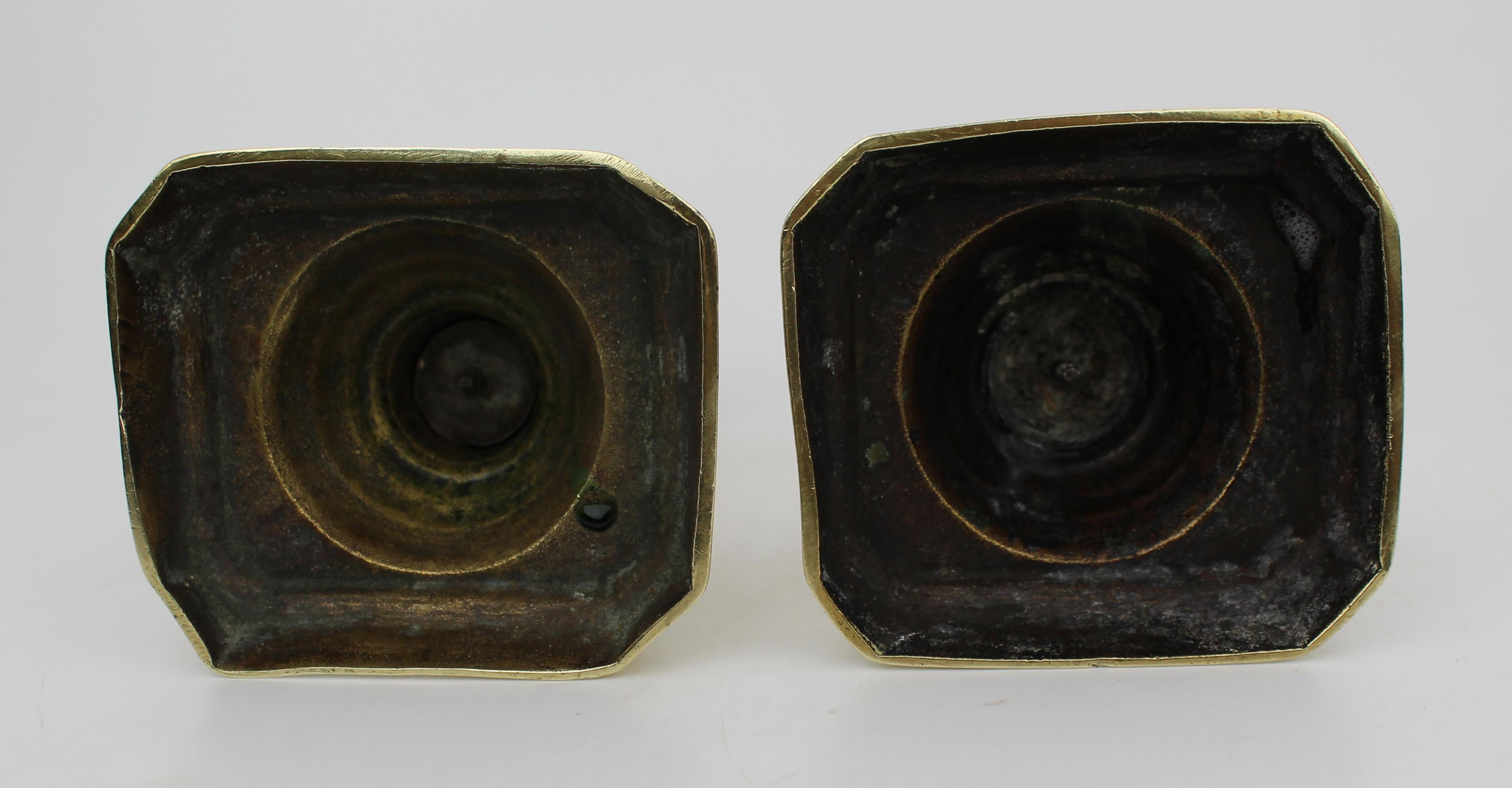 Early Victorian English Brass Candlesticks, circa 1840 For Sale 2