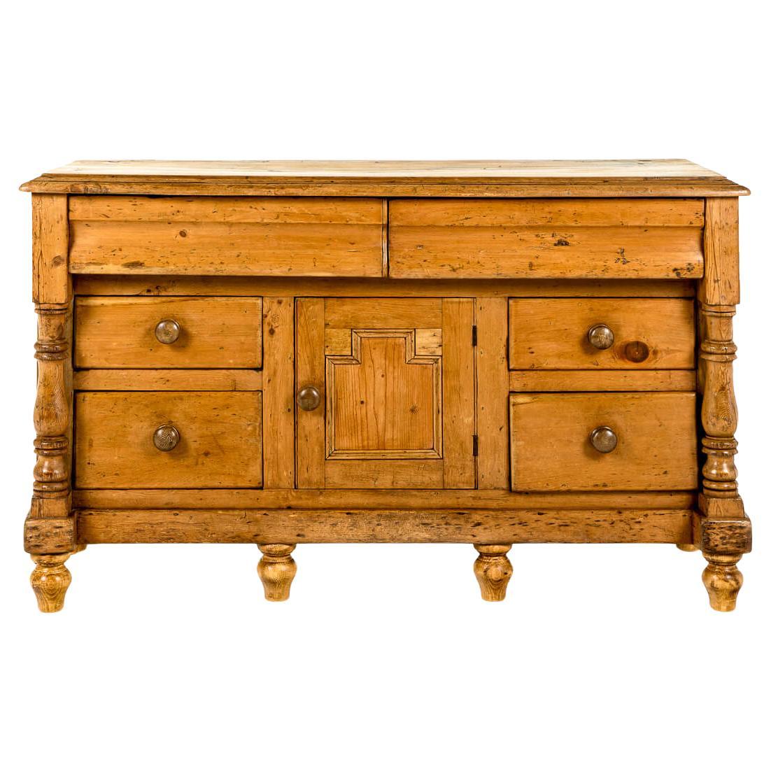 Early Victorian English Dresser Base with Drawers For Sale