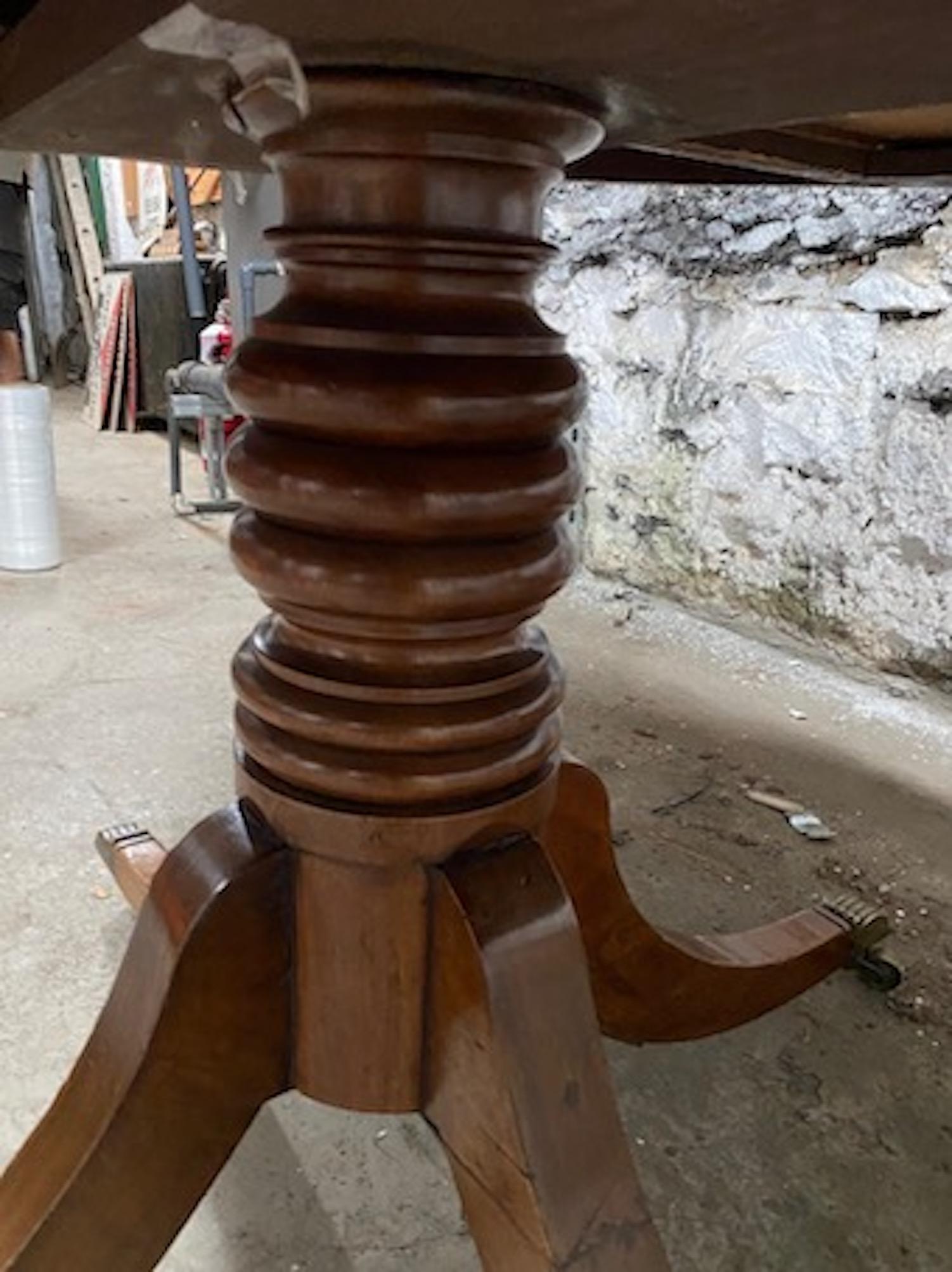 Early Victorian English Mahogany Drum Table For Sale 8