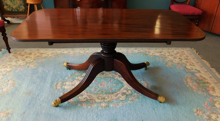 Brass Early Victorian English Mahogany Tilt-Top Breakfast Table For Sale