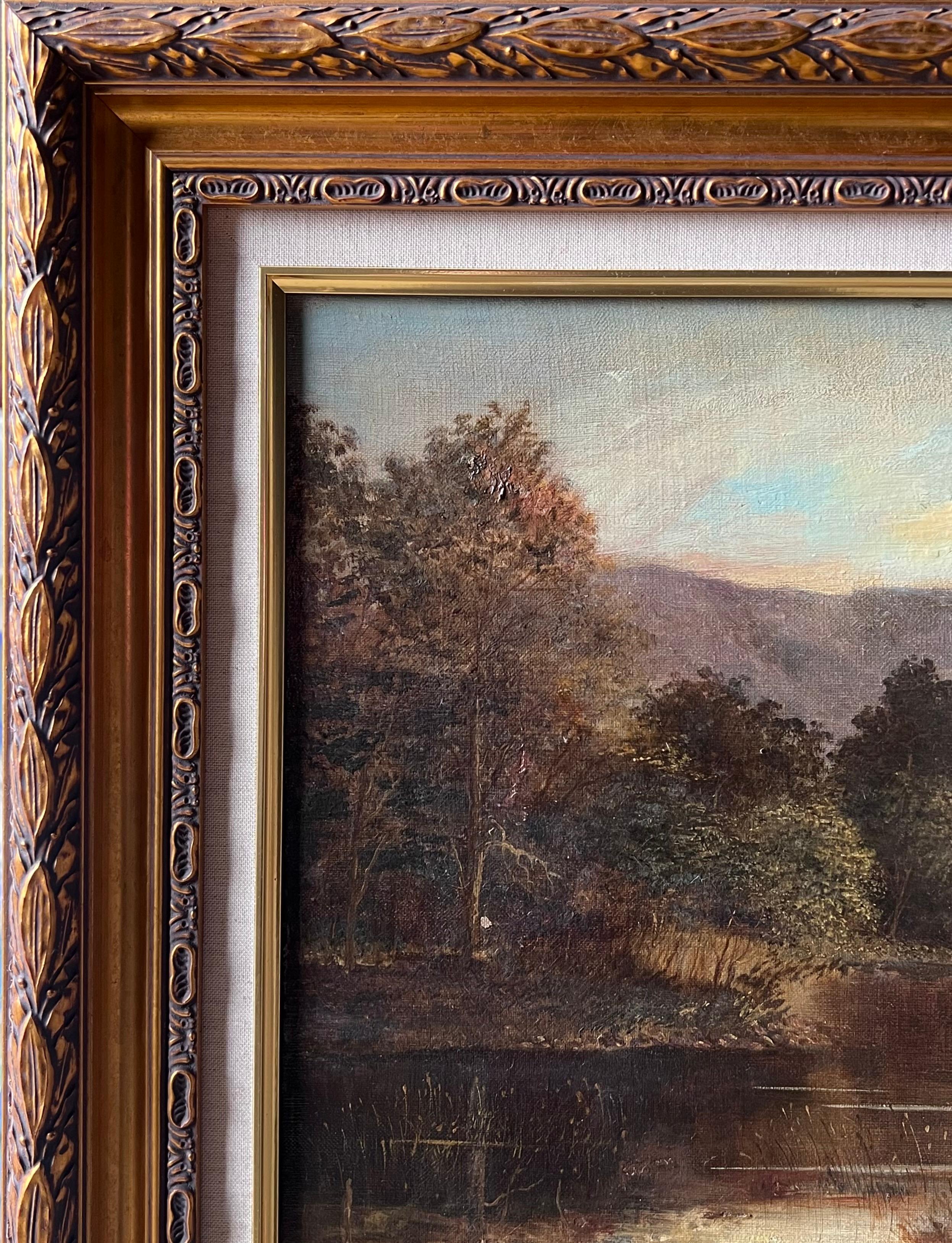 Rydal Water, Lake District
par J.W.Eyre, signée en bas à droite et titrée au verso
huile sur toile sur carton, encadrée
daté de 1840 au verso
encadré : 23 x 31 pouces
tableau : 16 x 24 pouces
Collectional : collection privée, Angleterre
Condit :