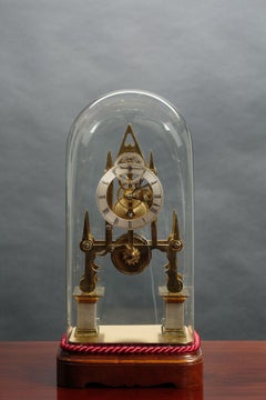 Early Victorian English Skeleton Clock by Joseph Watson & Son, Cambridge
