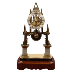 Early Victorian English Skeleton Clock by Joseph Watson & Son, Cambridge