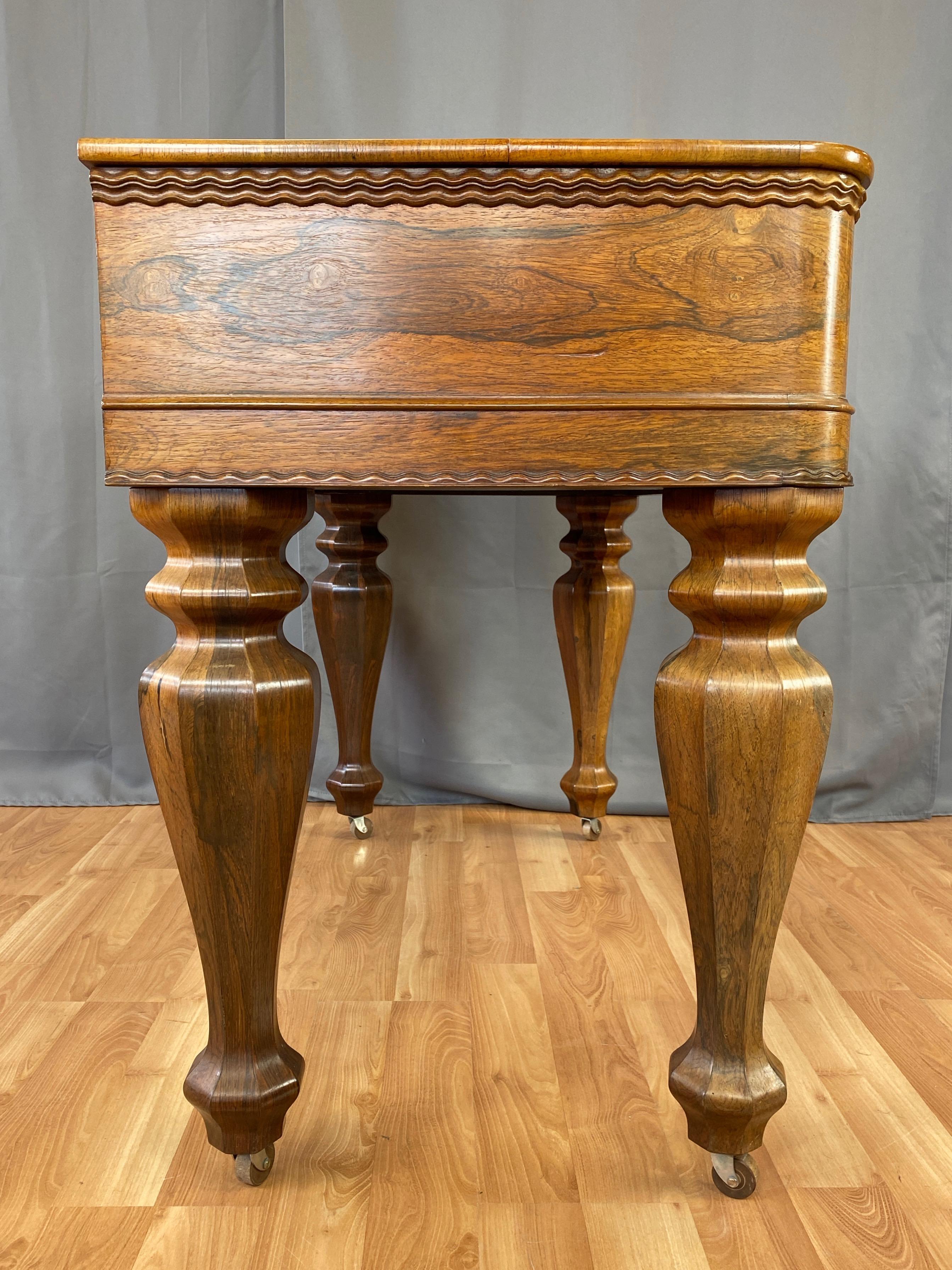 Early Victorian Era Rosewood Melodeon Flip-Top Desk, 1850s 1
