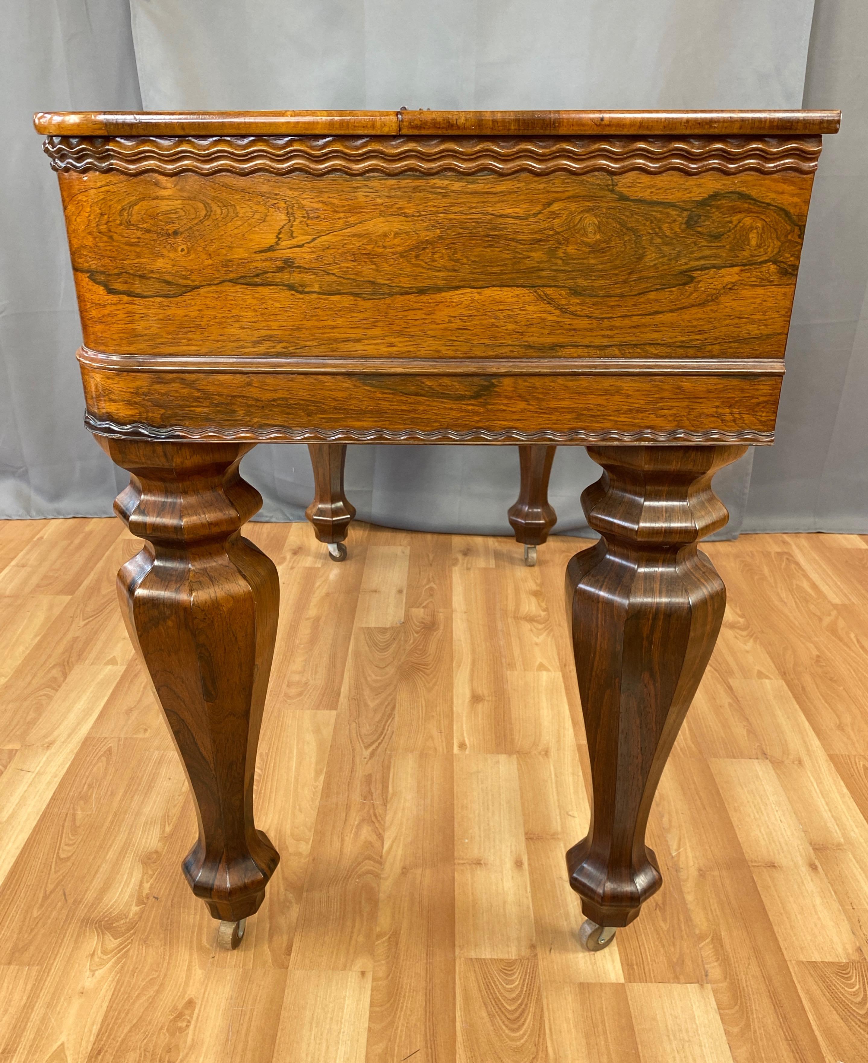 Early Victorian Era Rosewood Melodeon Flip-Top Desk, 1850s 3