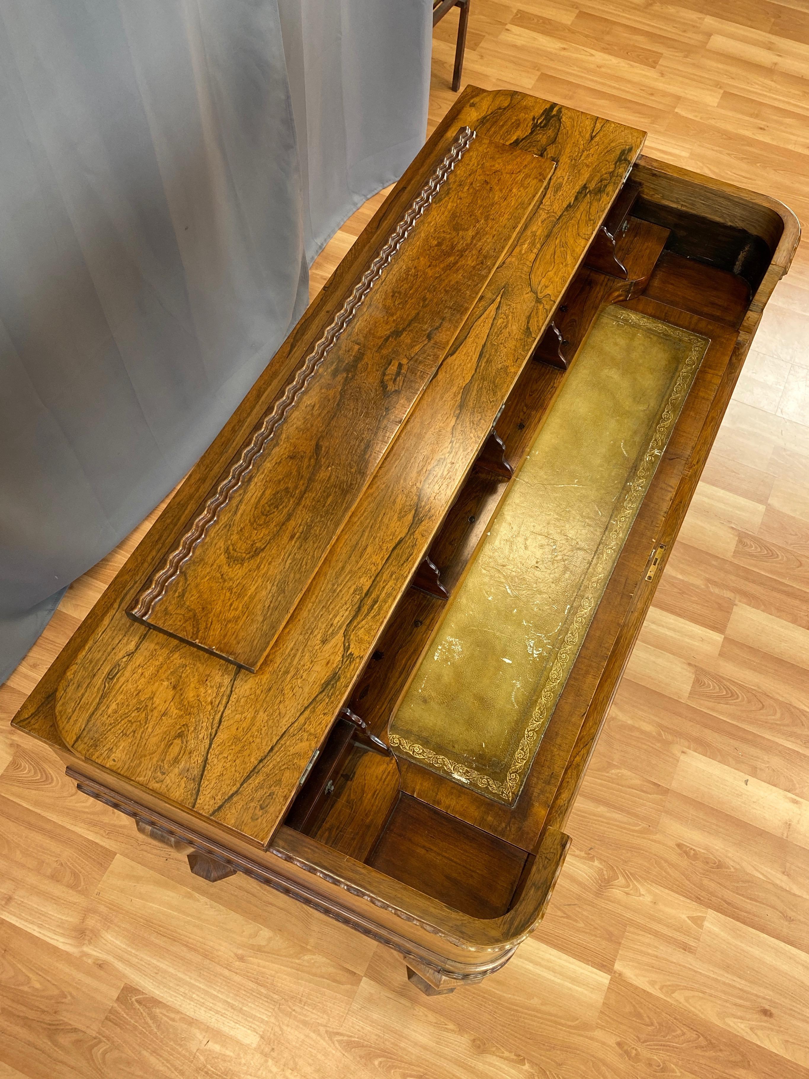 Early Victorian Era Rosewood Melodeon Flip-Top Desk, 1850s 6