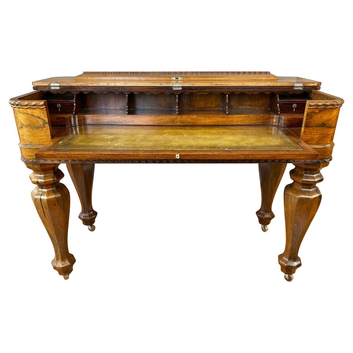 Early Victorian Era Rosewood Melodeon Flip-Top Desk, 1850s