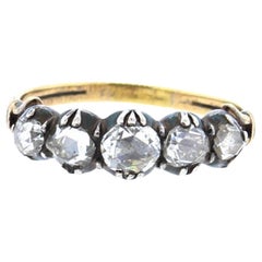 Early Victorian Five-Stone Rose Cut Diamond Ring