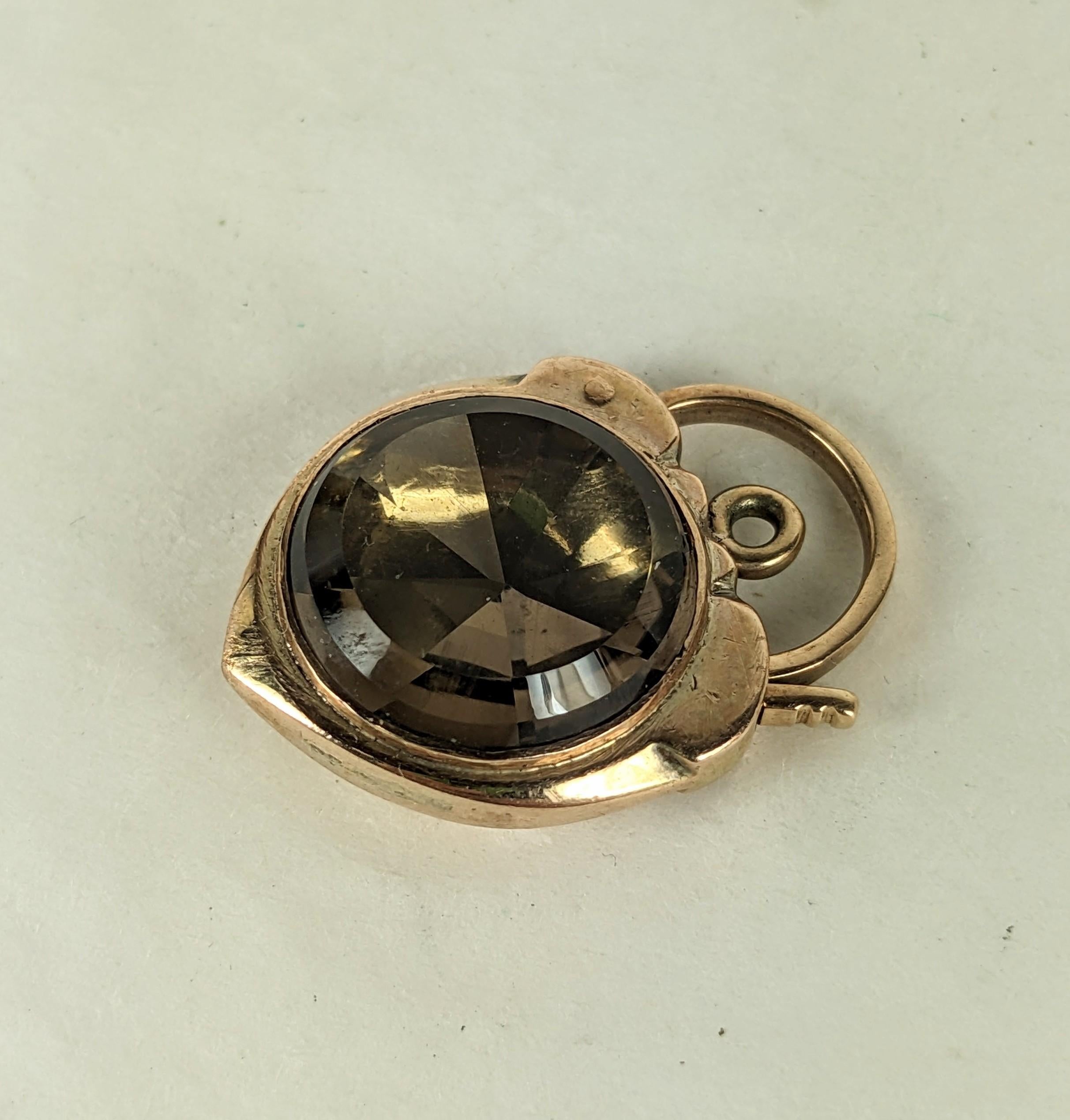 Early Victorian Foiled Gemstone Padlock In Good Condition For Sale In Riverdale, NY