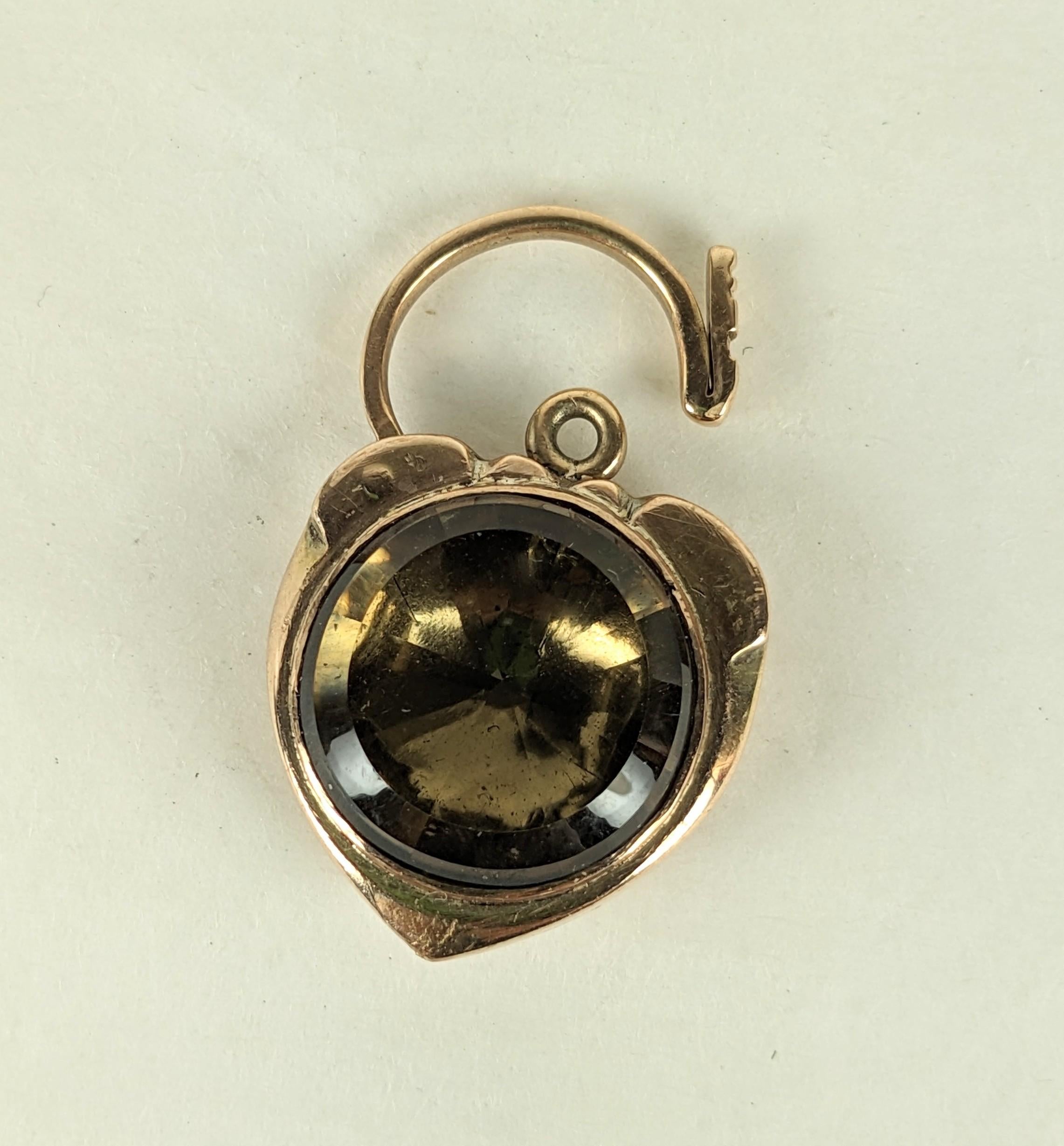 Early Victorian Foiled Gemstone Padlock For Sale 2