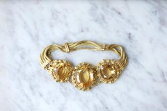 Early Victorian French Gold Large Citrine Bracelet